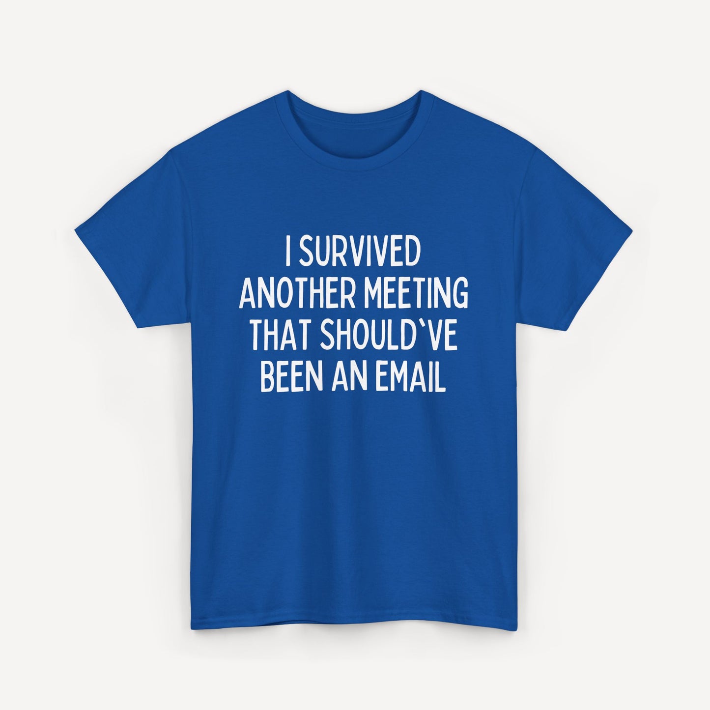 I Survived Another Meeting That Should've Been an Email - Funny Sayings for Men T-Shirts - Mens Unisex Cotton T-Shirt Graphic Printed Design Casual Short Sleeve Tee Tops
