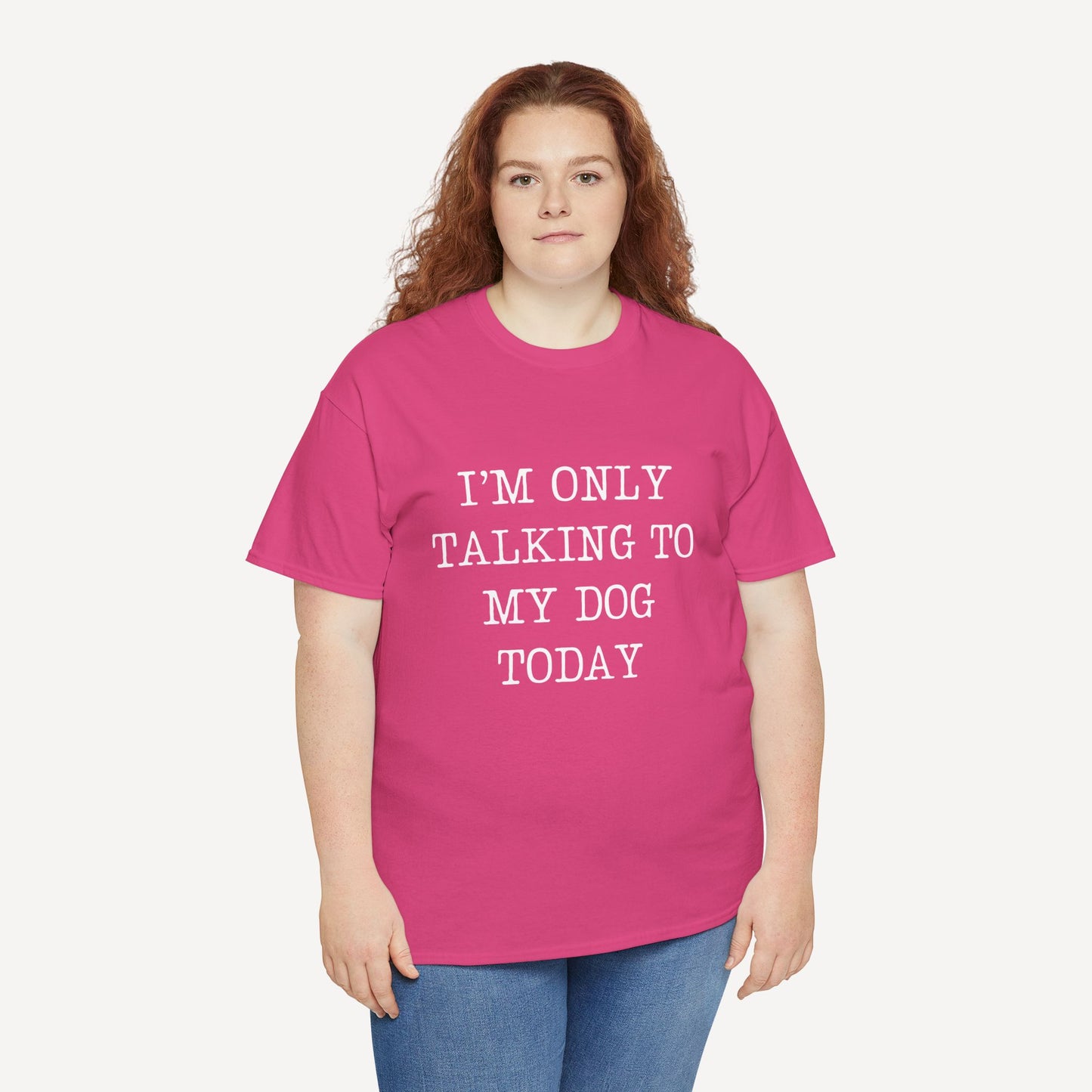 I’m Only Talking To My Dog Today - Funny Mom T-Shirt - Women's Unisex Cotton T-Shirt Graphic Printed Design Casual Short Sleeve Tee Tops