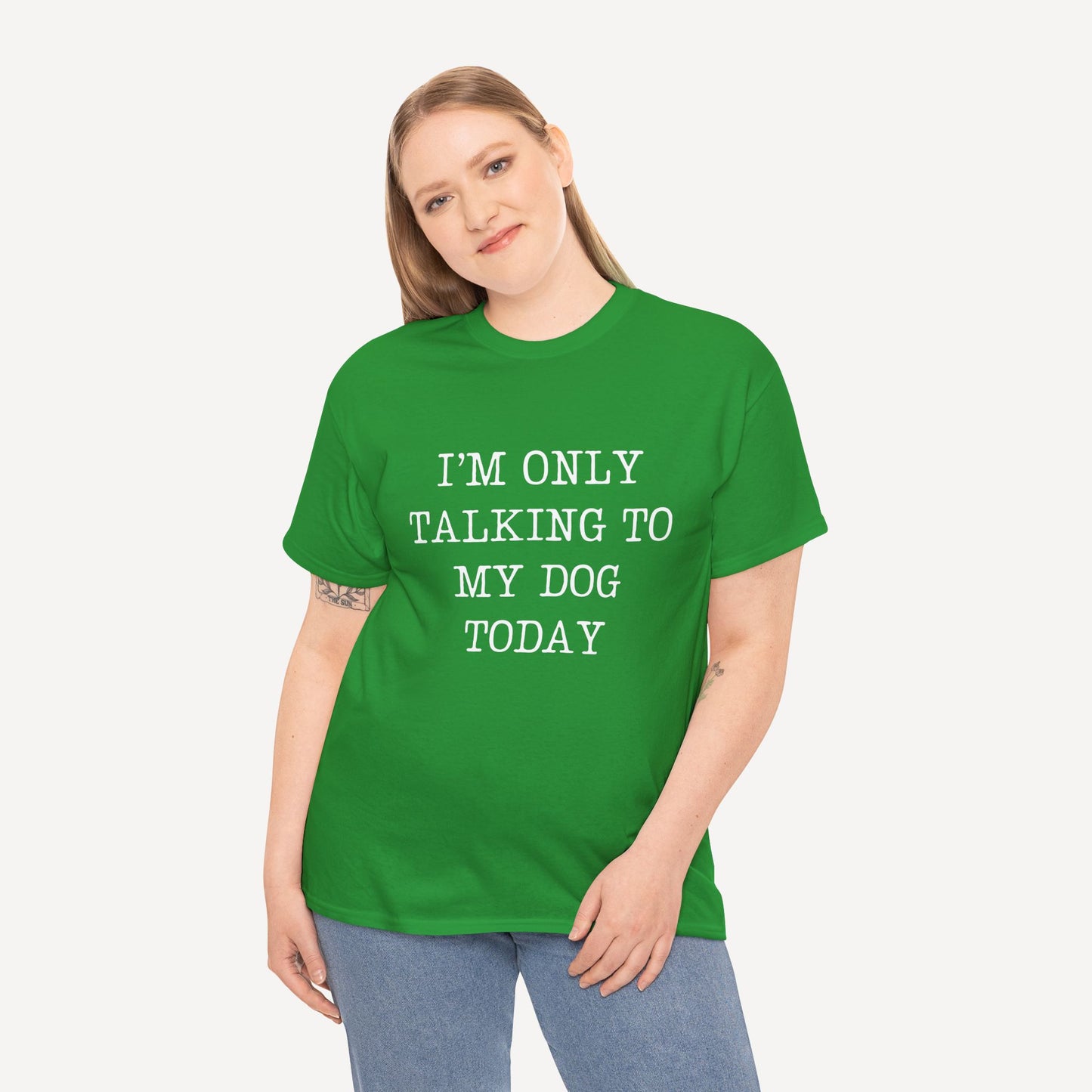 I’m Only Talking To My Dog Today - Funny Mom T-Shirt - Women's Unisex Cotton T-Shirt Graphic Printed Design Casual Short Sleeve Tee Tops