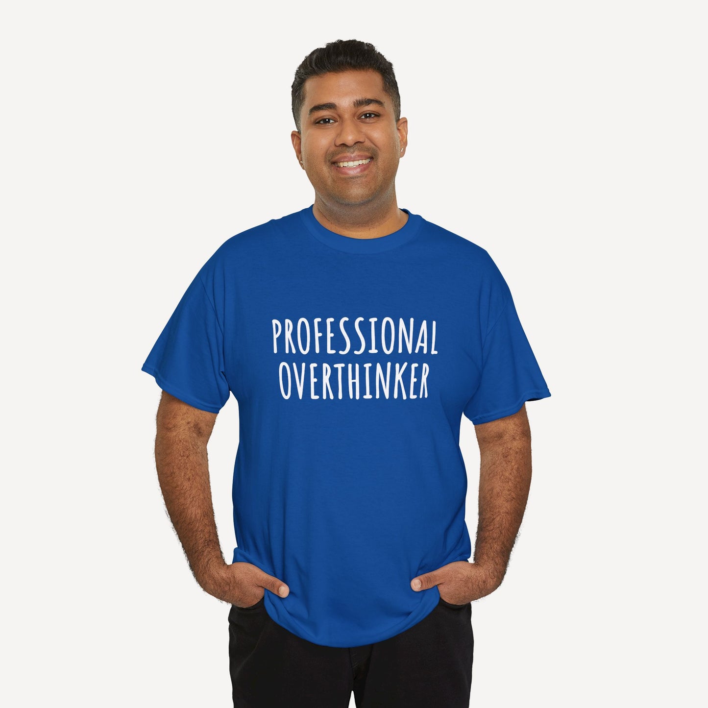 Professional Overthinker - Funny Sayings for Men T-Shirts - Mens Unisex Cotton T-Shirt Graphic Printed Design Casual Short Sleeve Tee Tops