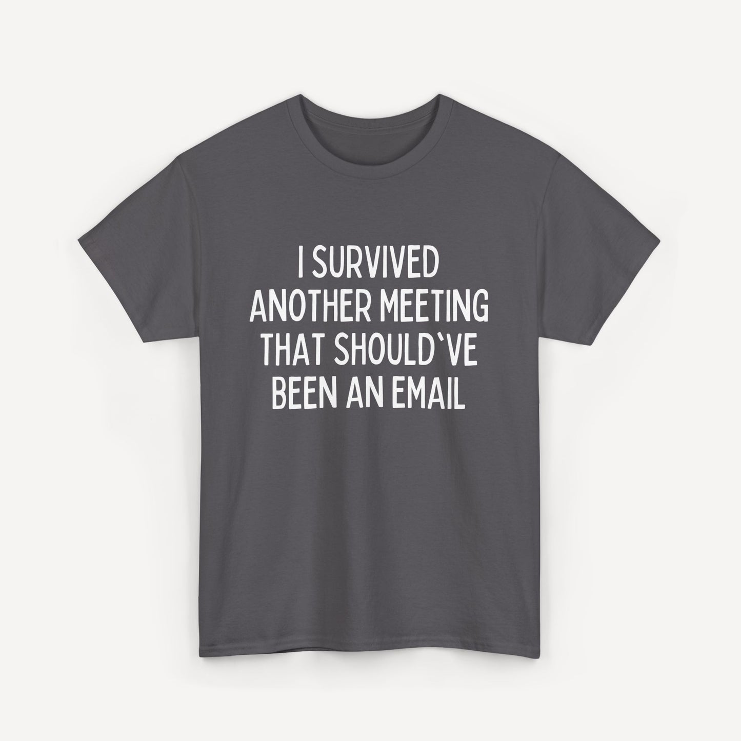I Survived Another Meeting That Should've Been an Email - Funny Sayings for Men T-Shirts - Mens Unisex Cotton T-Shirt Graphic Printed Design Casual Short Sleeve Tee Tops