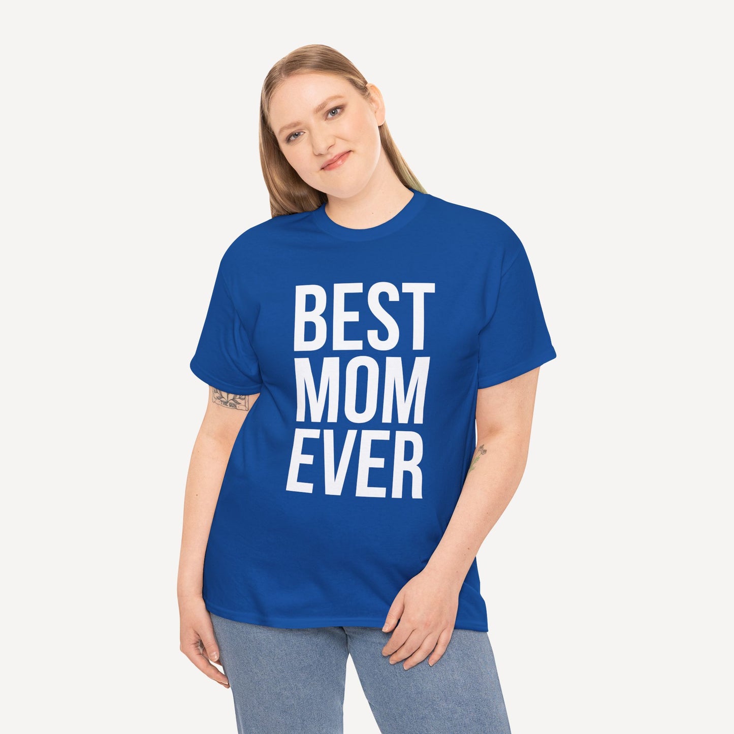 BEST MOM EVER - Funny Mom T-Shirt - Women's Unisex Cotton T-Shirt Graphic Printed Design Casual Short Sleeve Tee Tops