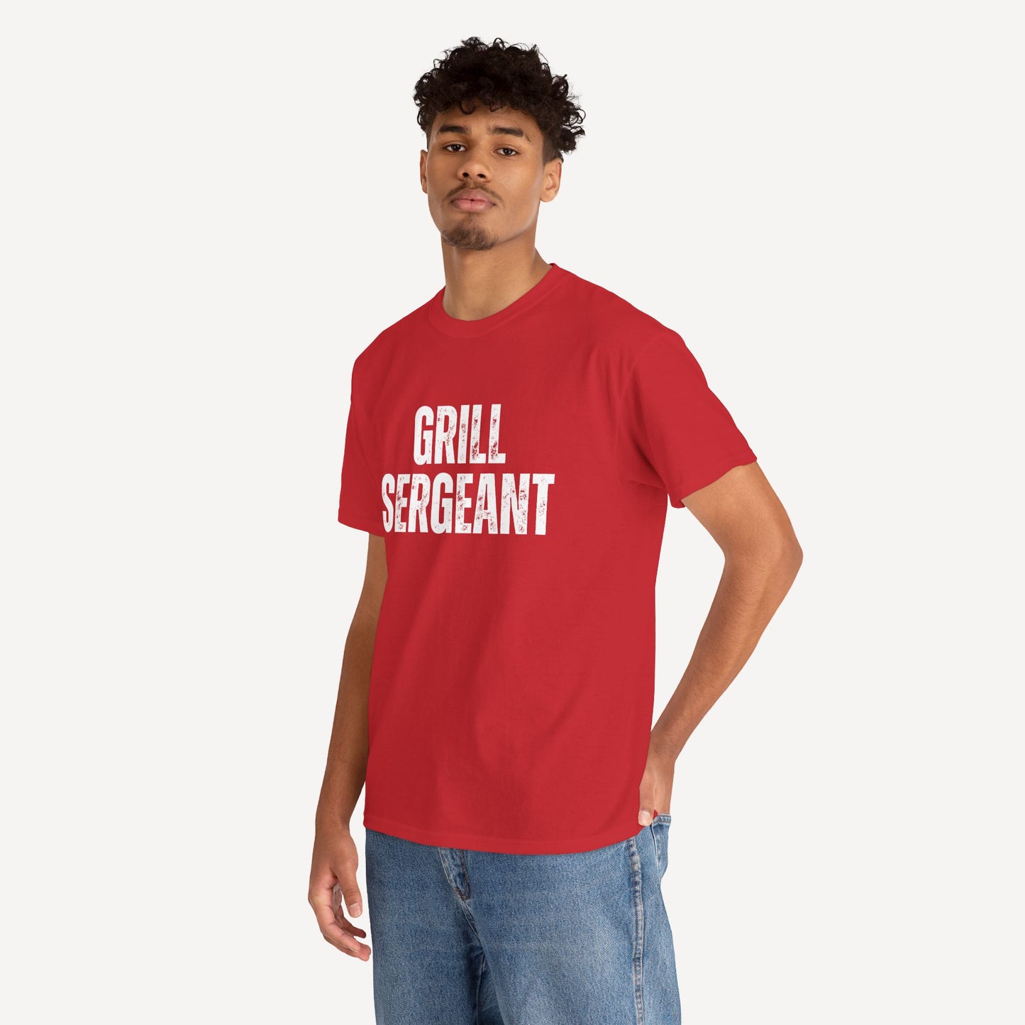 Grill Sergeant - Funny Sayings for Men T-Shirts - Mens Unisex Cotton T-Shirt Graphic Printed Design Casual Short Sleeve Tee Tops