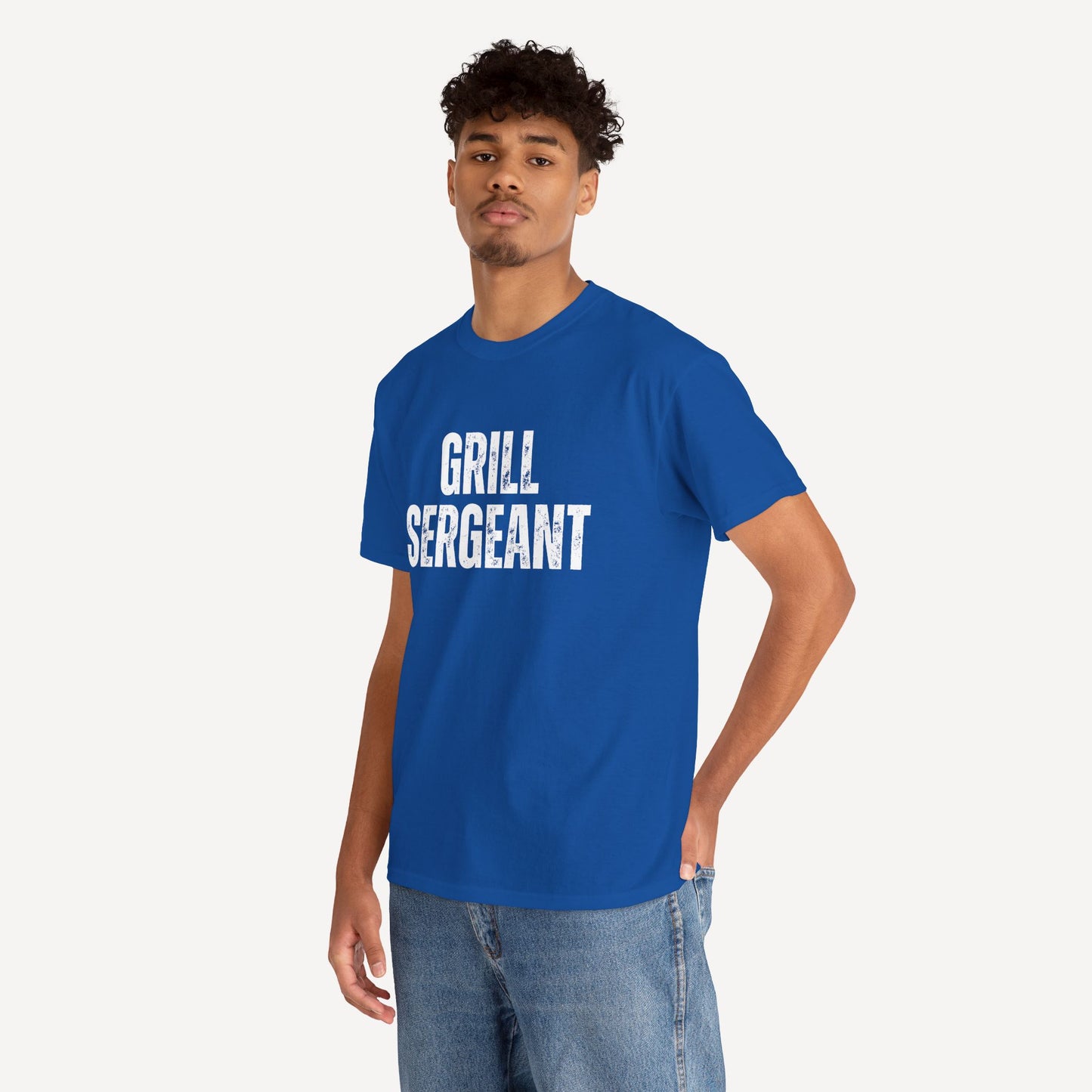 Grill Sergeant - Funny Sayings for Men T-Shirts - Mens Unisex Cotton T-Shirt Graphic Printed Design Casual Short Sleeve Tee Tops