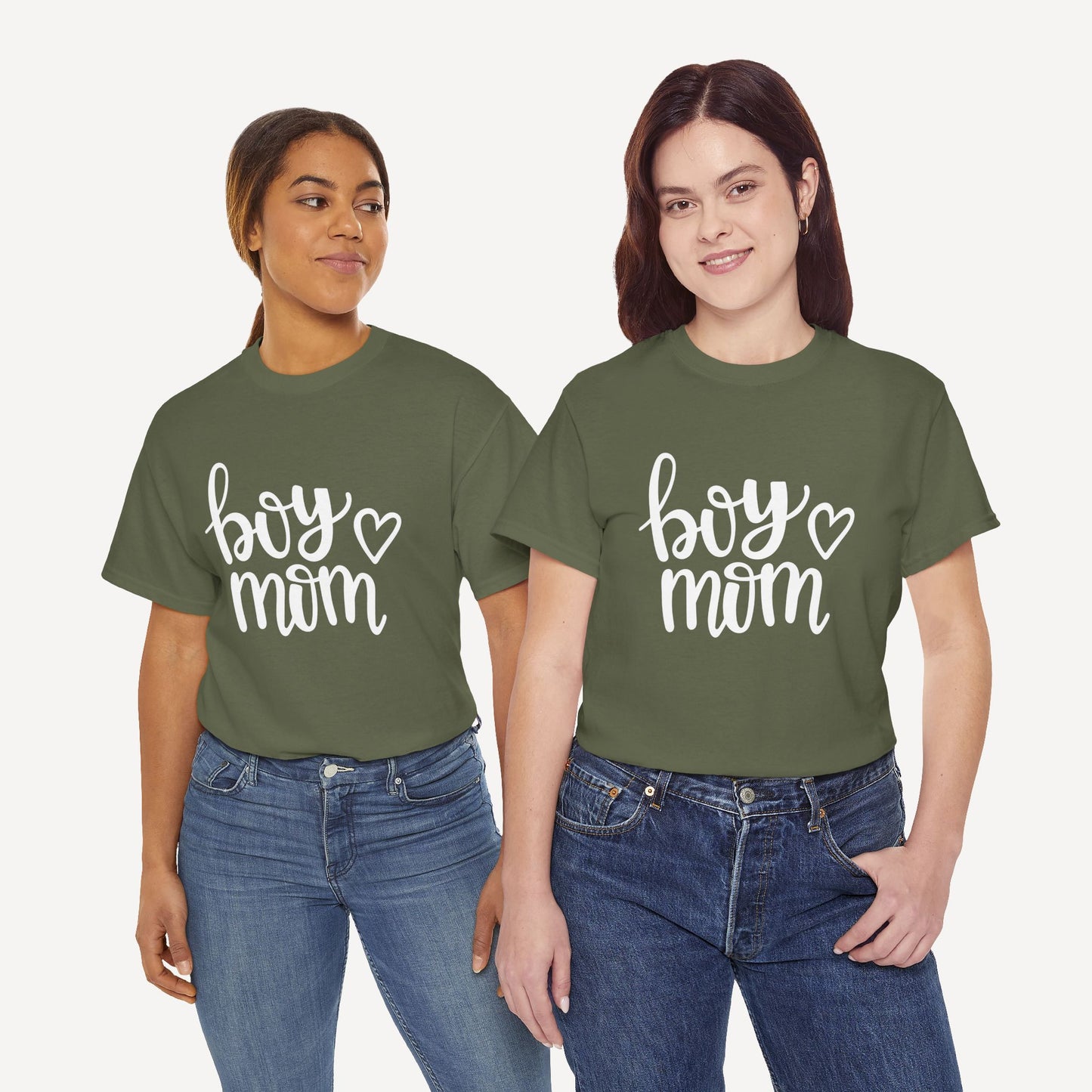 Boy Mom - Funny Mom T-Shirt - Women's Unisex Cotton T-Shirt Graphic Printed Design Casual Short Sleeve Tee Tops