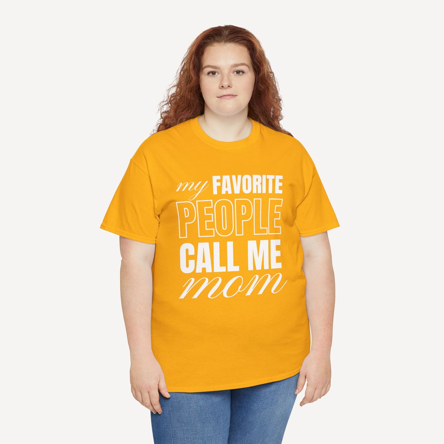 My Favourite People Call Me Mom - Funny Mom T-Shirt - Women's Unisex Cotton T-Shirt Graphic Printed Design Casual Short Sleeve Tee Tops