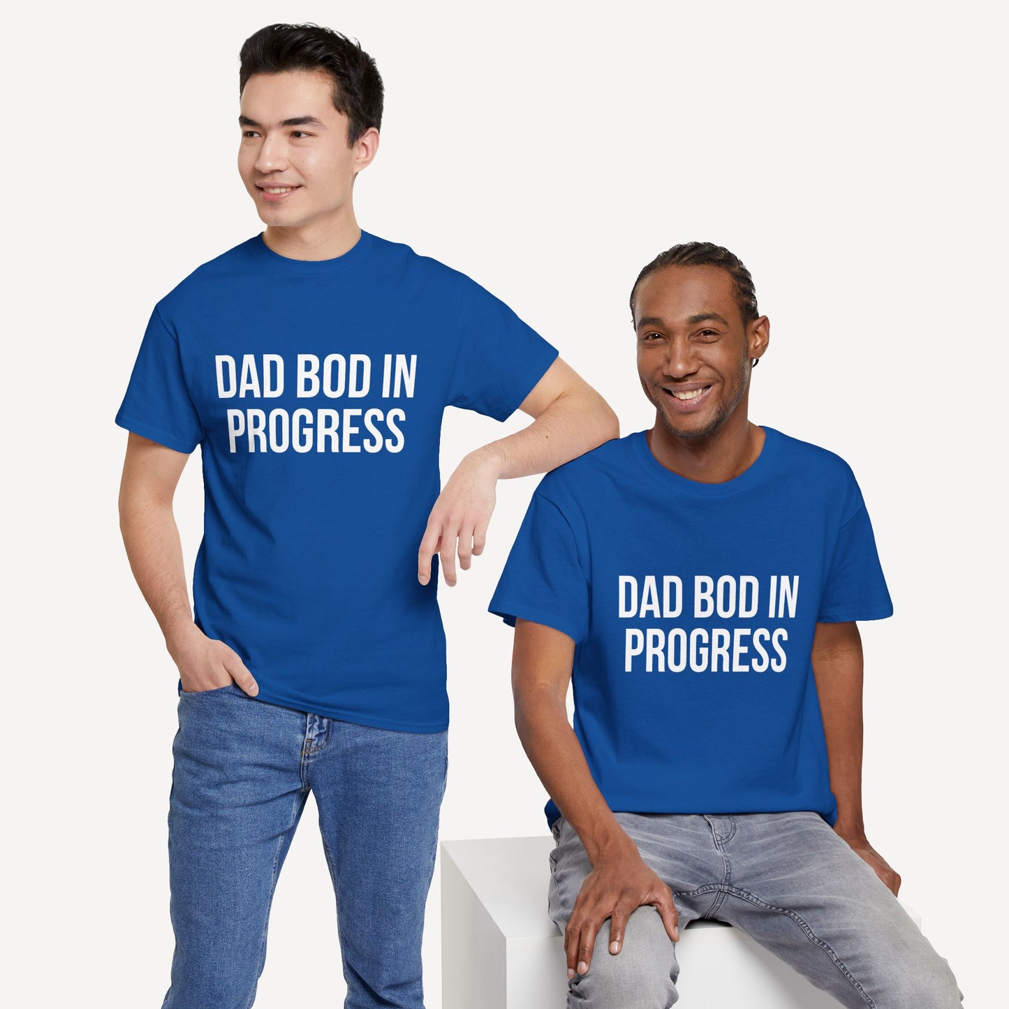 Dad Bod in Progress - Funny Sayings for Men T-Shirts - Mens Unisex Cotton T-Shirt Graphic Printed Design Casual Short Sleeve Tee Tops