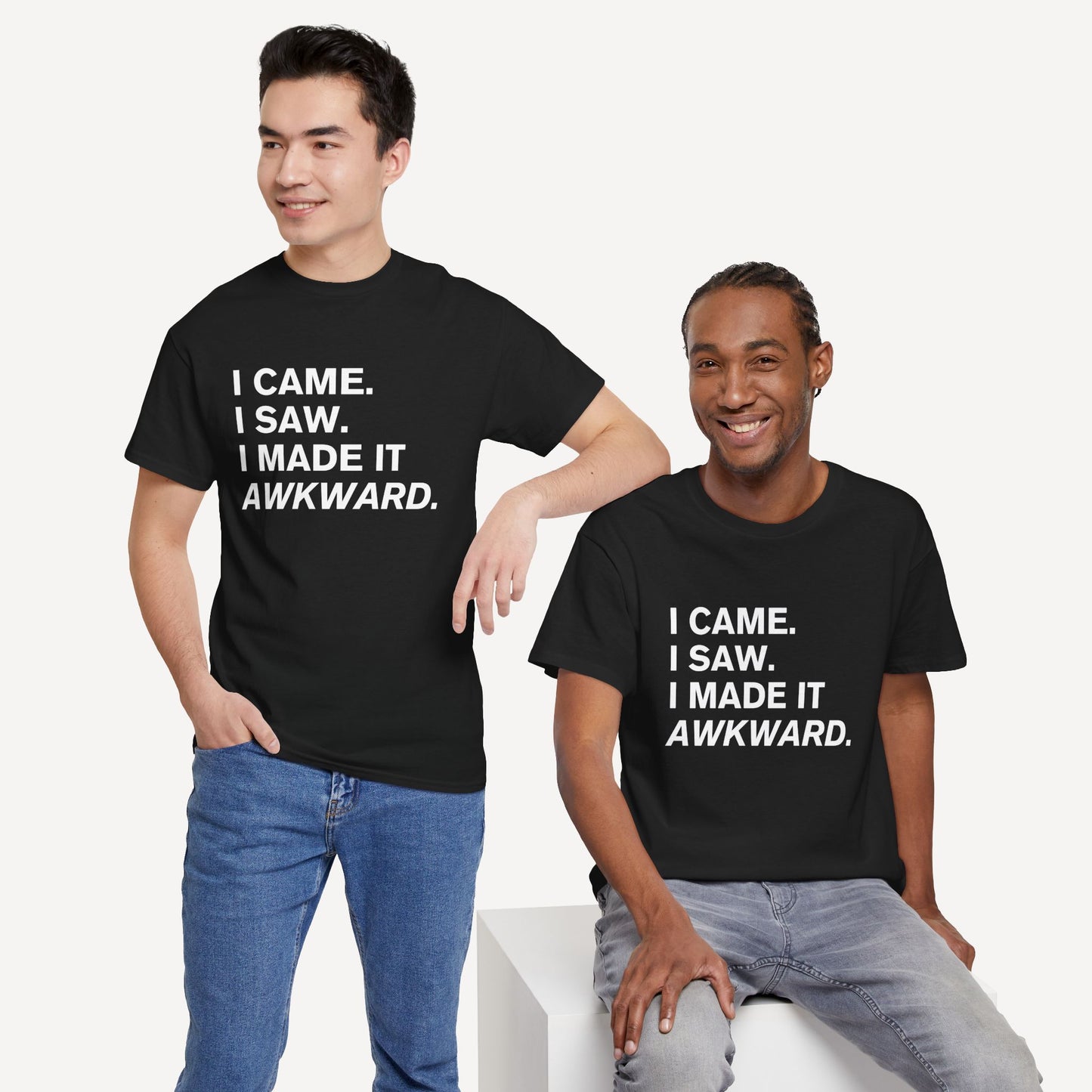 I Came. I Saw. I Made it Awkward. - Funny Sayings for Men T-Shirts - Mens Unisex Cotton T-Shirt Graphic Printed Design Casual Short Sleeve Tee Tops