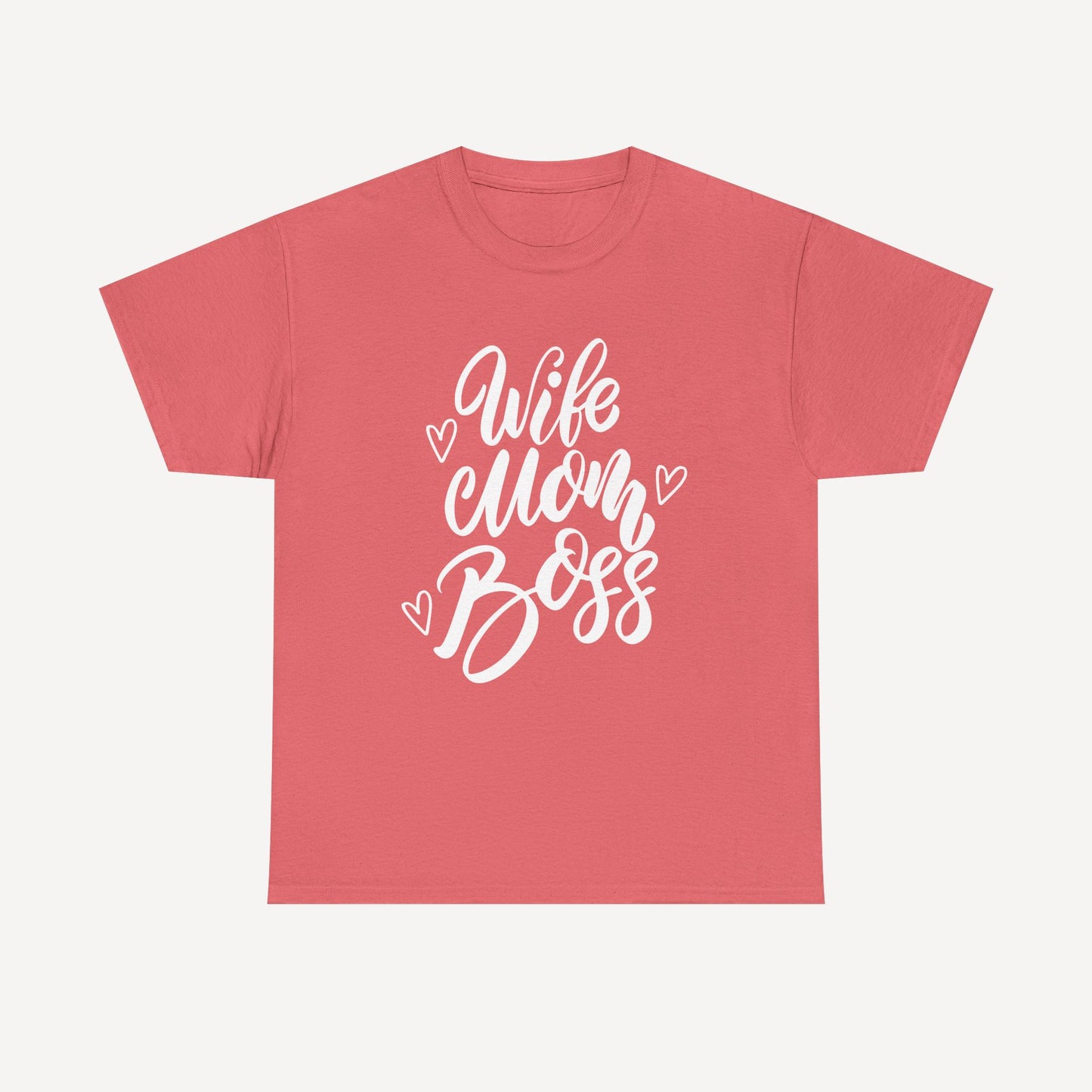 Wife. Mom. Boss. - Funny Mom T-Shirt - Women's Unisex Cotton T-Shirt Graphic Printed Design Casual Short Sleeve Tee Tops