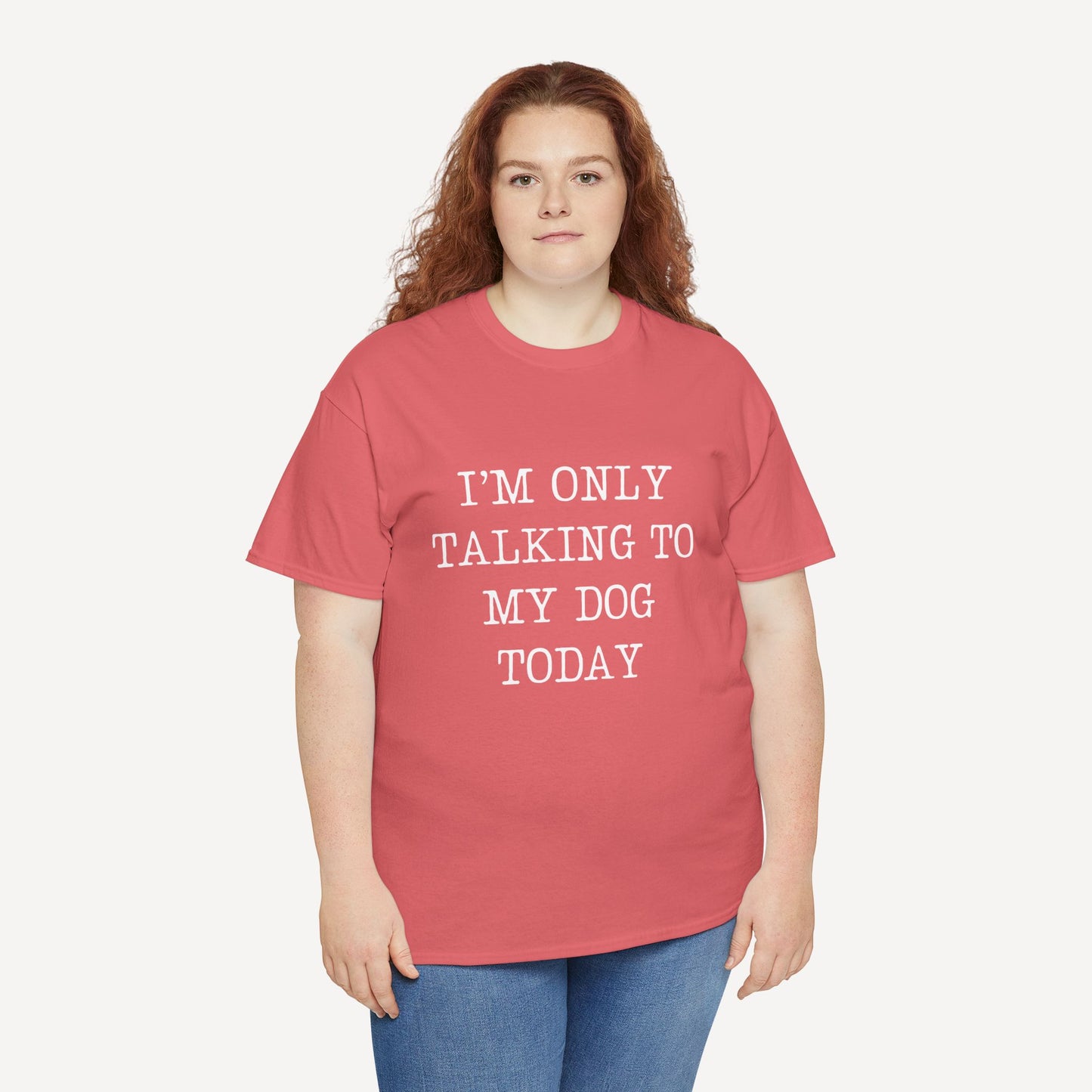 I’m Only Talking To My Dog Today - Funny Mom T-Shirt - Women's Unisex Cotton T-Shirt Graphic Printed Design Casual Short Sleeve Tee Tops
