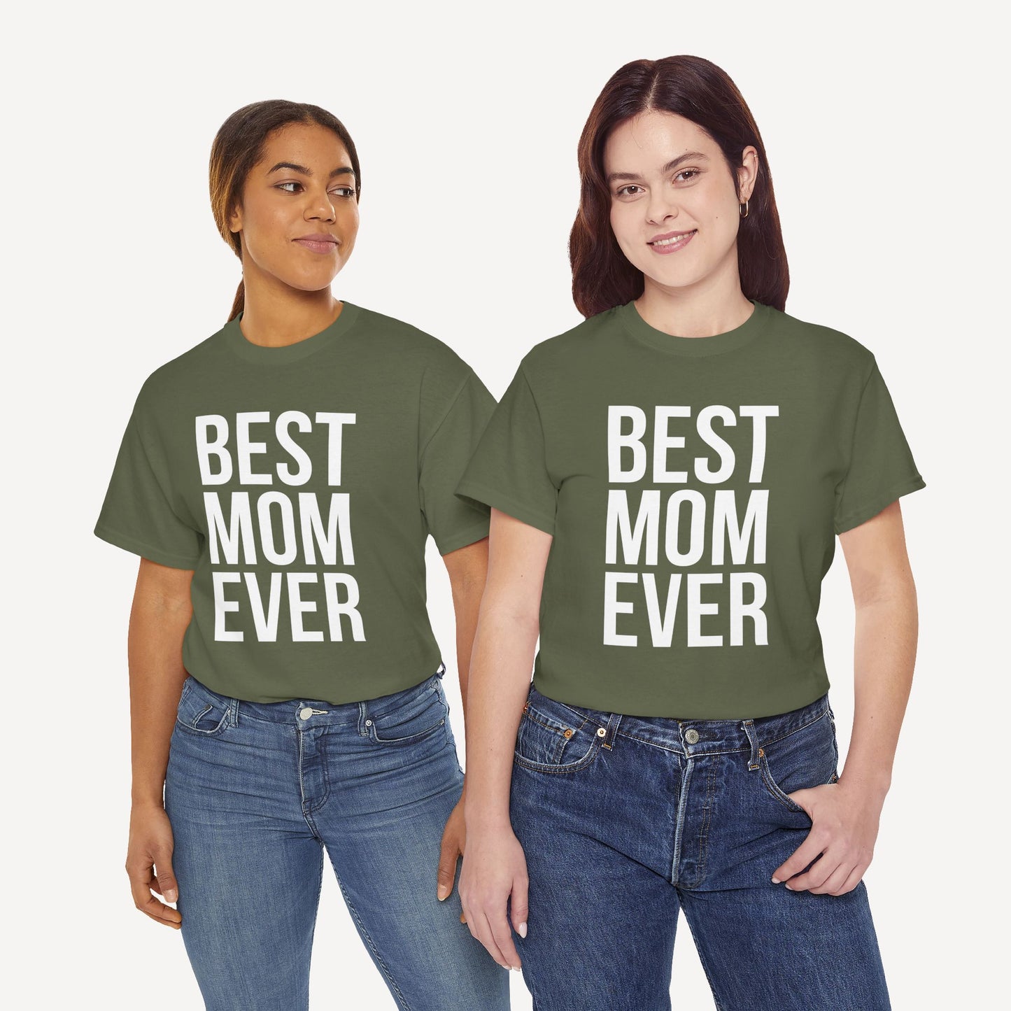 BEST MOM EVER - Funny Mom T-Shirt - Women's Unisex Cotton T-Shirt Graphic Printed Design Casual Short Sleeve Tee Tops