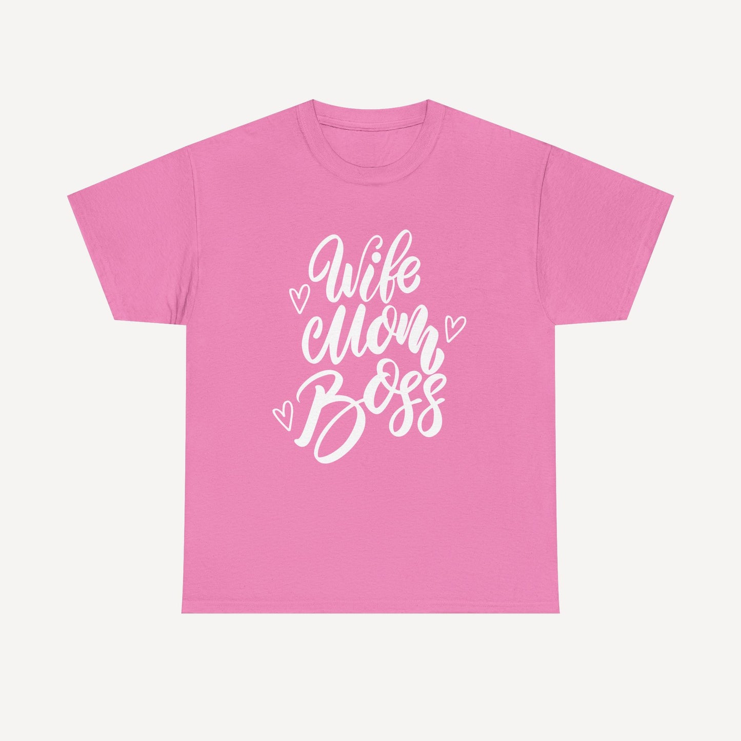 Wife. Mom. Boss. - Funny Mom T-Shirt - Women's Unisex Cotton T-Shirt Graphic Printed Design Casual Short Sleeve Tee Tops