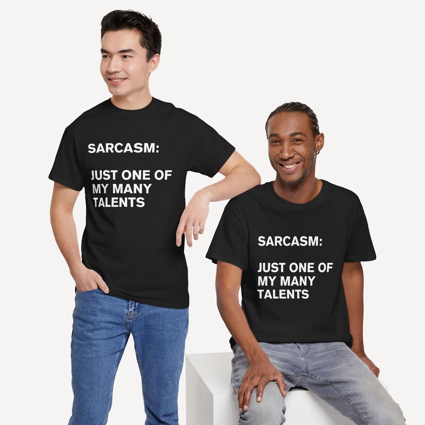 Sarcasm, Just One of My Many Talents - Funny Sayings for Men T-Shirts - Mens Unisex Cotton T-Shirt Graphic Printed Design Casual Short Sleeve Tee Tops