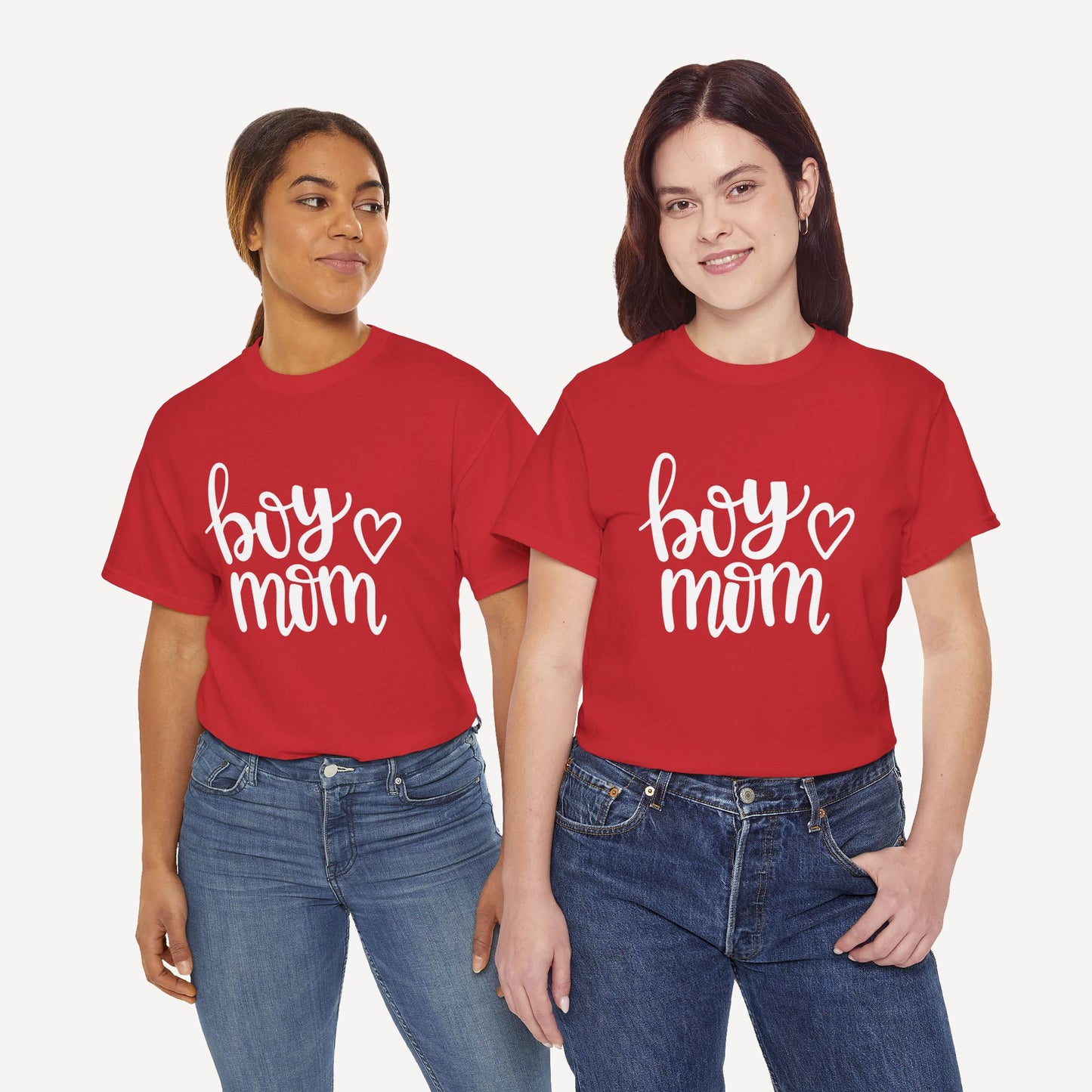 Boy Mom - Funny Mom T-Shirt - Women's Unisex Cotton T-Shirt Graphic Printed Design Casual Short Sleeve Tee Tops