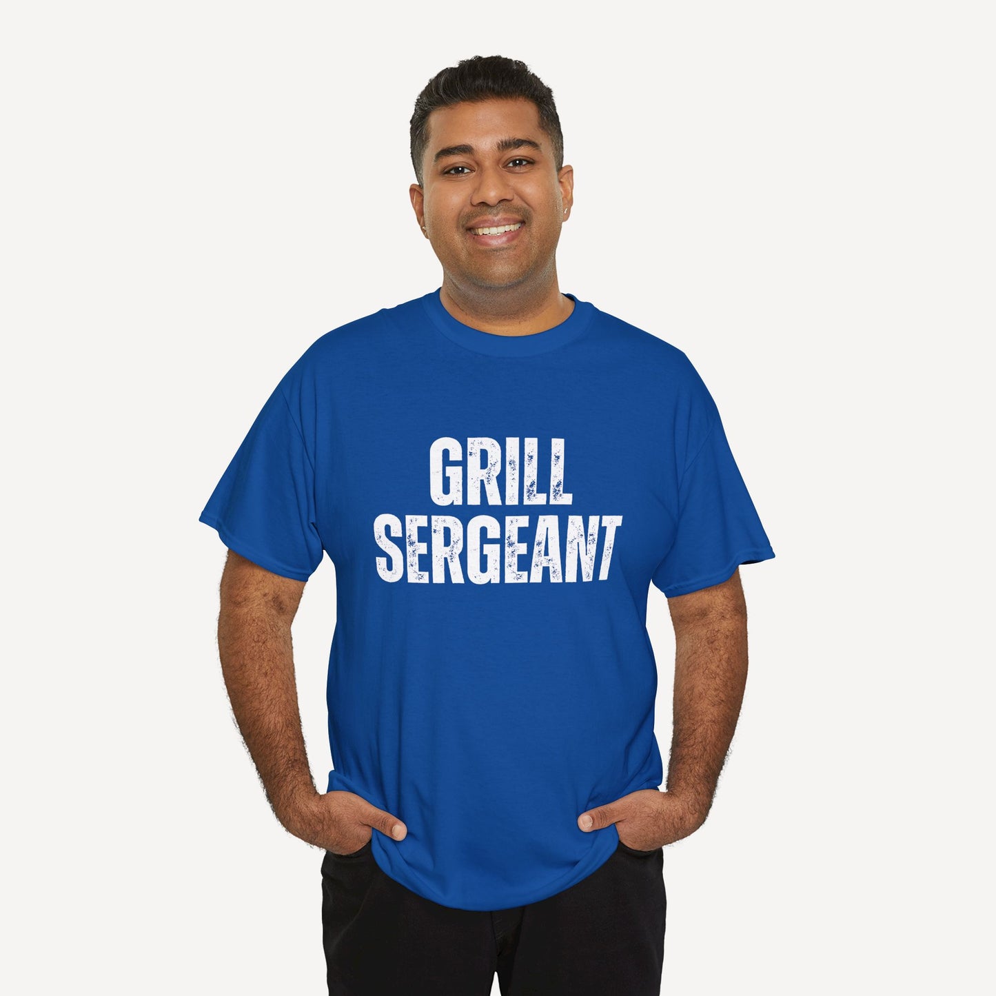 Grill Sergeant - Funny Sayings for Men T-Shirts - Mens Unisex Cotton T-Shirt Graphic Printed Design Casual Short Sleeve Tee Tops