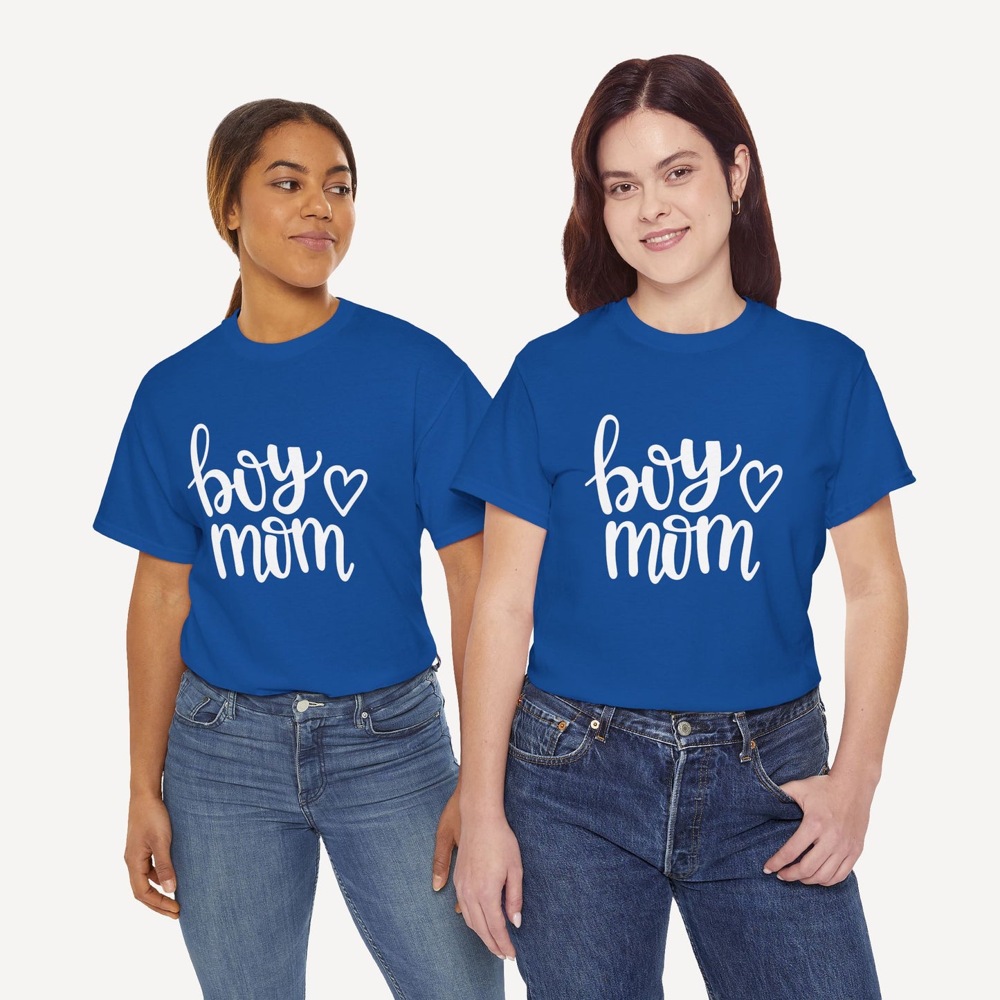 Boy Mom - Funny Mom T-Shirt - Women's Unisex Cotton T-Shirt Graphic Printed Design Casual Short Sleeve Tee Tops