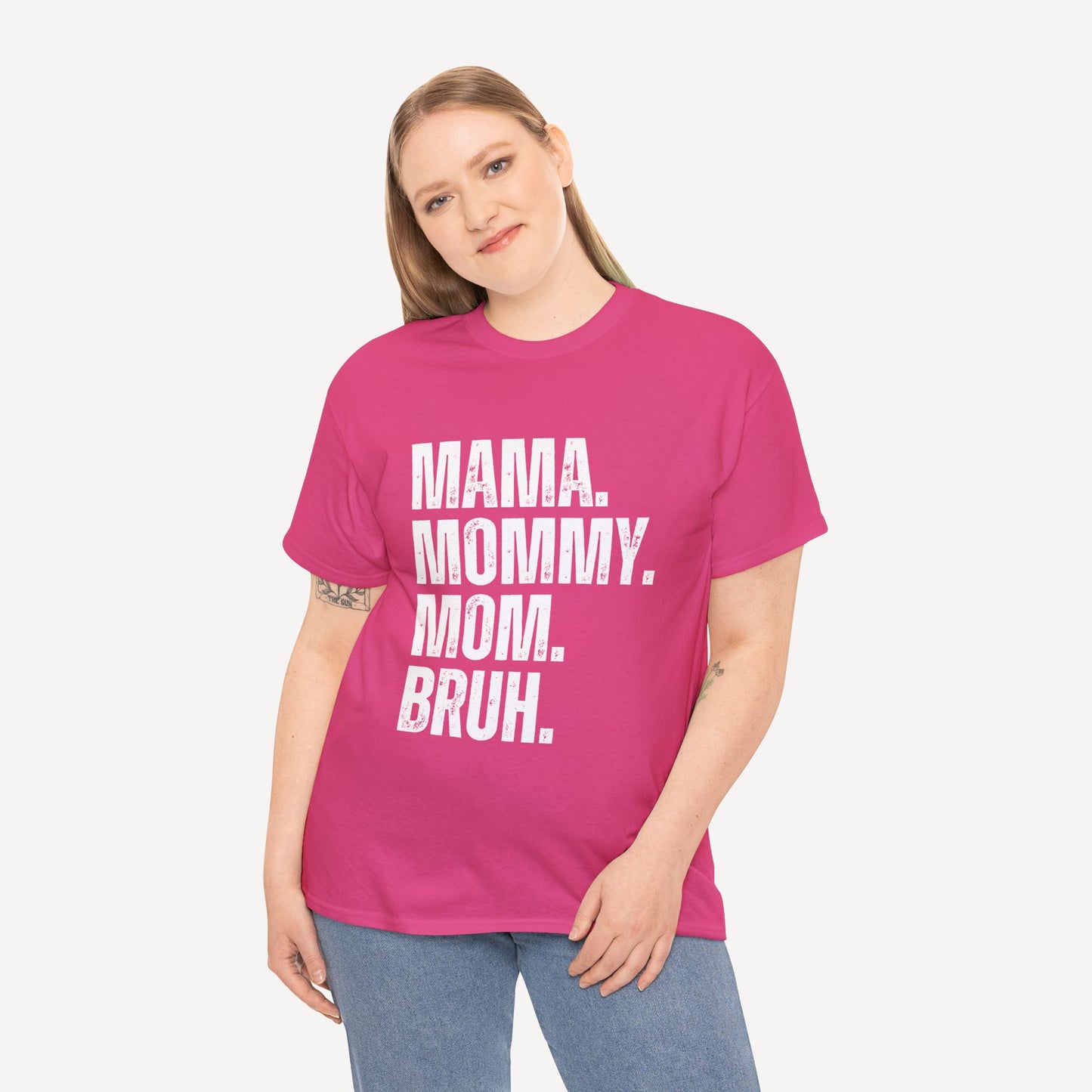 Mama. Mommy. Mom. Bruh. - Funny Mom T-Shirt - Women's Unisex Cotton T-Shirt Graphic Printed Design Casual Short Sleeve Tee Tops
