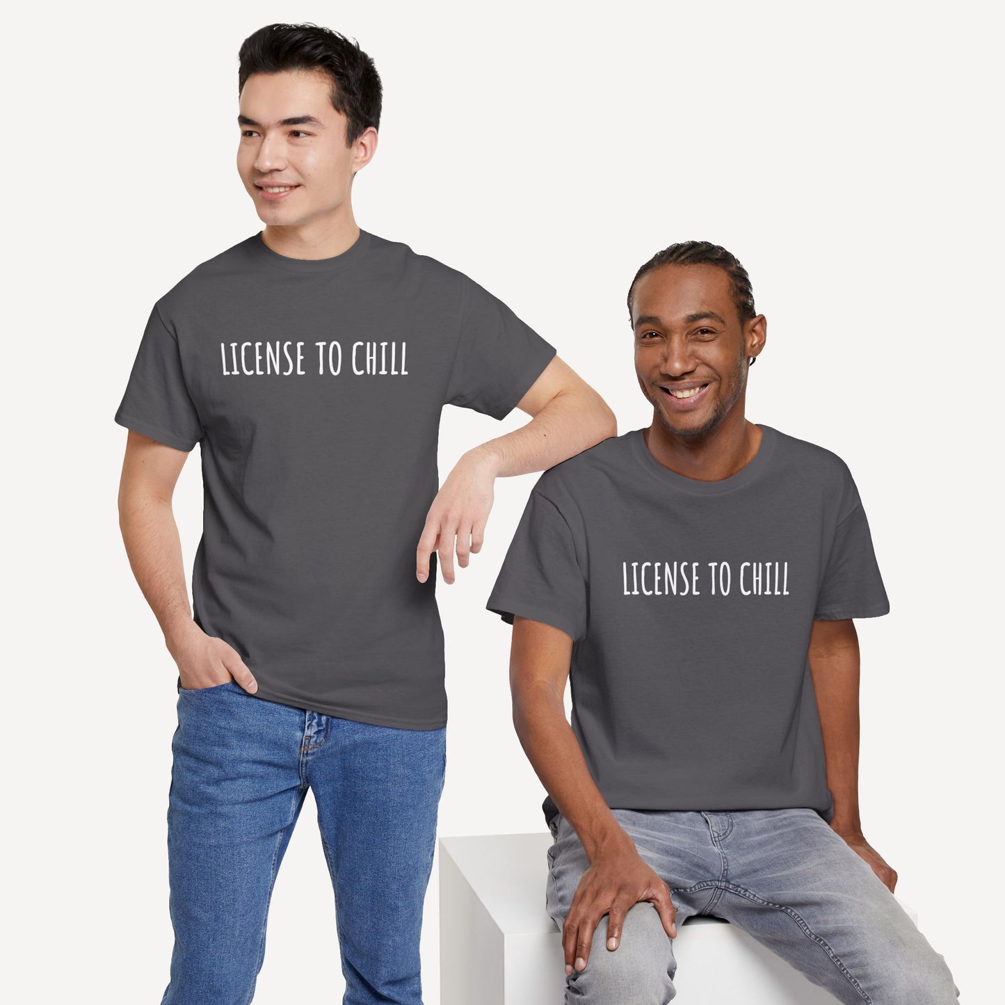 License to Chill - Funny Sayings for Men T-Shirts - Mens Unisex Cotton T-Shirt Graphic Printed Design Casual Short Sleeve Tee Tops