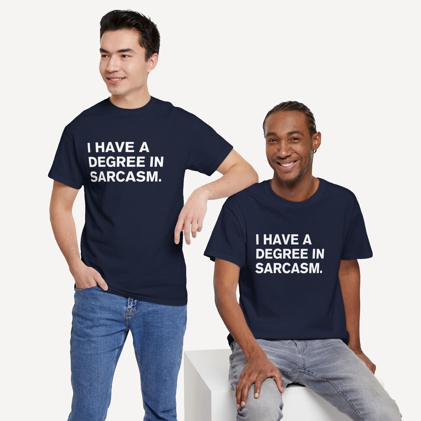 I have a degree in sarcasm. - Funny Sayings for Men T-Shirts - Mens Unisex Cotton T-Shirt Graphic Printed Design Casual Short Sleeve Tee Tops