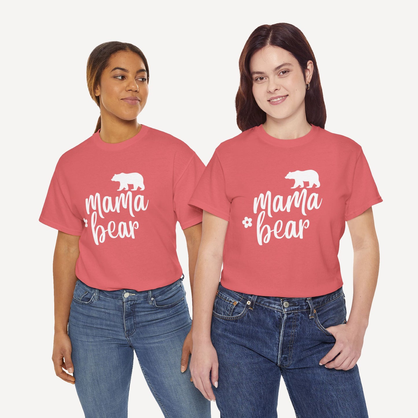 Mama Bear - Funny Mom T-Shirt - Women's Unisex Cotton T-Shirt Graphic Printed Design Casual Short Sleeve Tee Tops