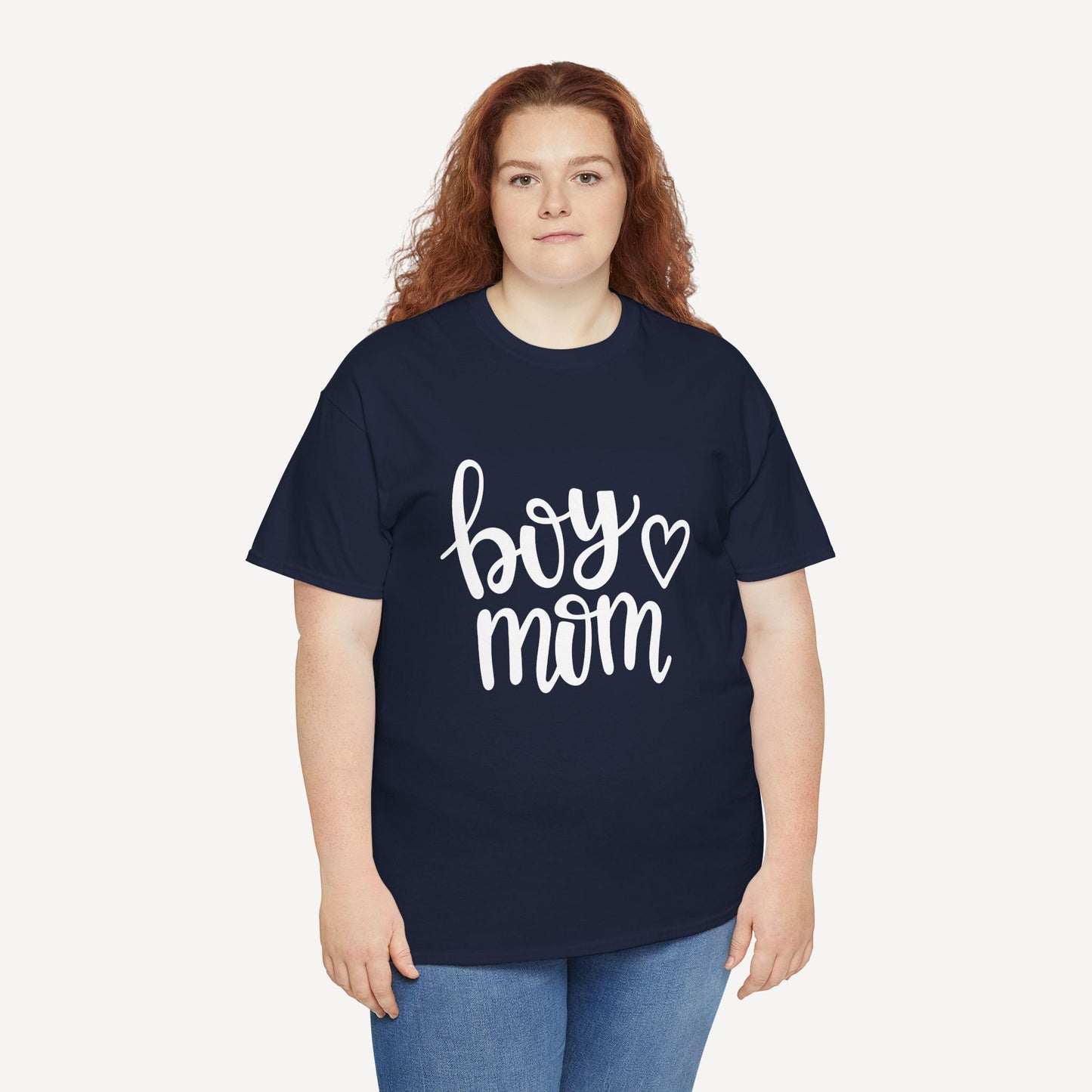 Boy Mom - Funny Mom T-Shirt - Women's Unisex Cotton T-Shirt Graphic Printed Design Casual Short Sleeve Tee Tops