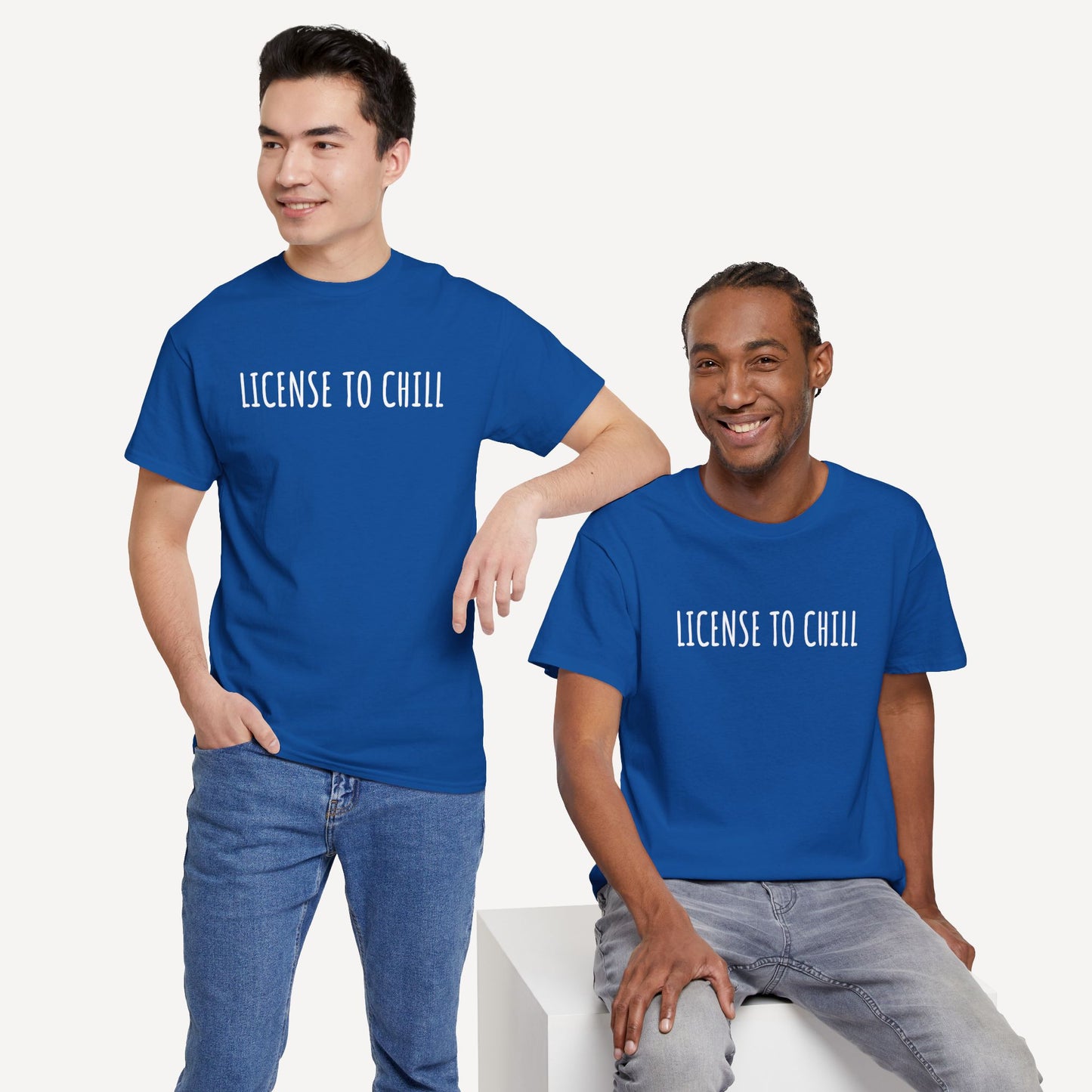 License to Chill - Funny Sayings for Men T-Shirts - Mens Unisex Cotton T-Shirt Graphic Printed Design Casual Short Sleeve Tee Tops