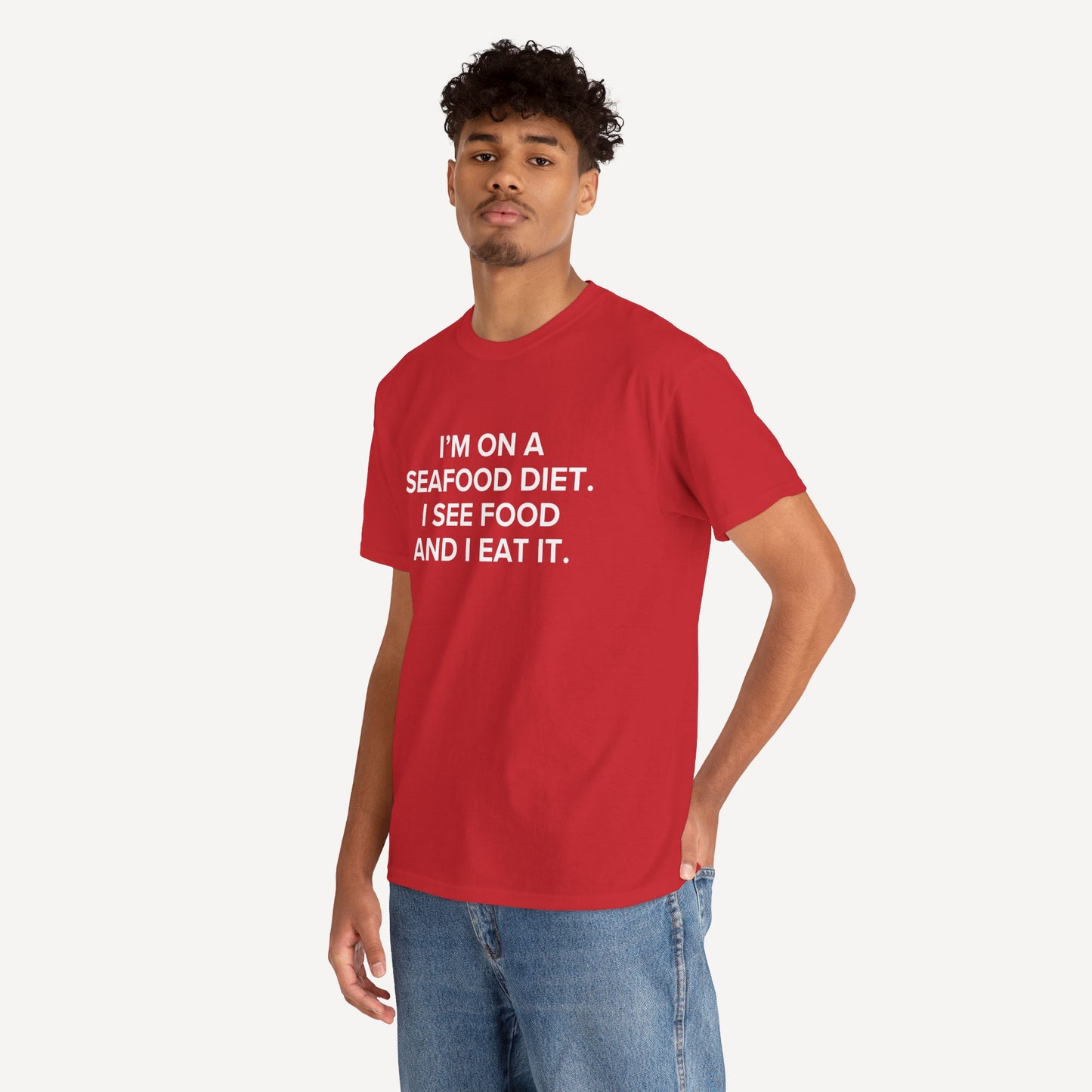 I’m on a Seafood Diet. I See Food and I Eat It. - Funny Sayings for Men T-Shirts - Mens Unisex Cotton T-Shirt Graphic Printed Design Casual Short Sleeve Tee Tops
