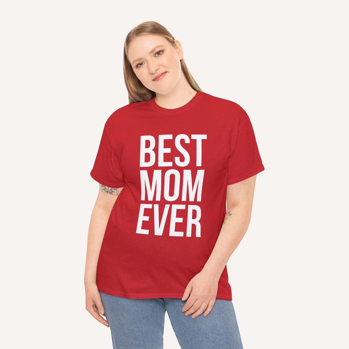 BEST MOM EVER - Funny Mom T-Shirt - Women's Unisex Cotton T-Shirt Graphic Printed Design Casual Short Sleeve Tee Tops