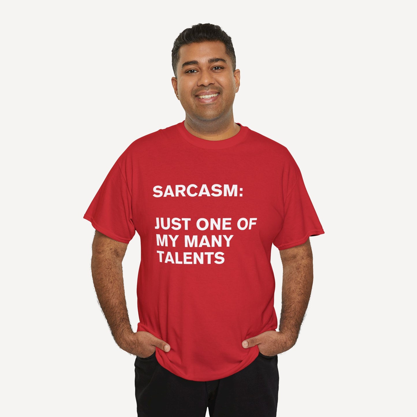 Sarcasm, Just One of My Many Talents - Funny Sayings for Men T-Shirts - Mens Unisex Cotton T-Shirt Graphic Printed Design Casual Short Sleeve Tee Tops