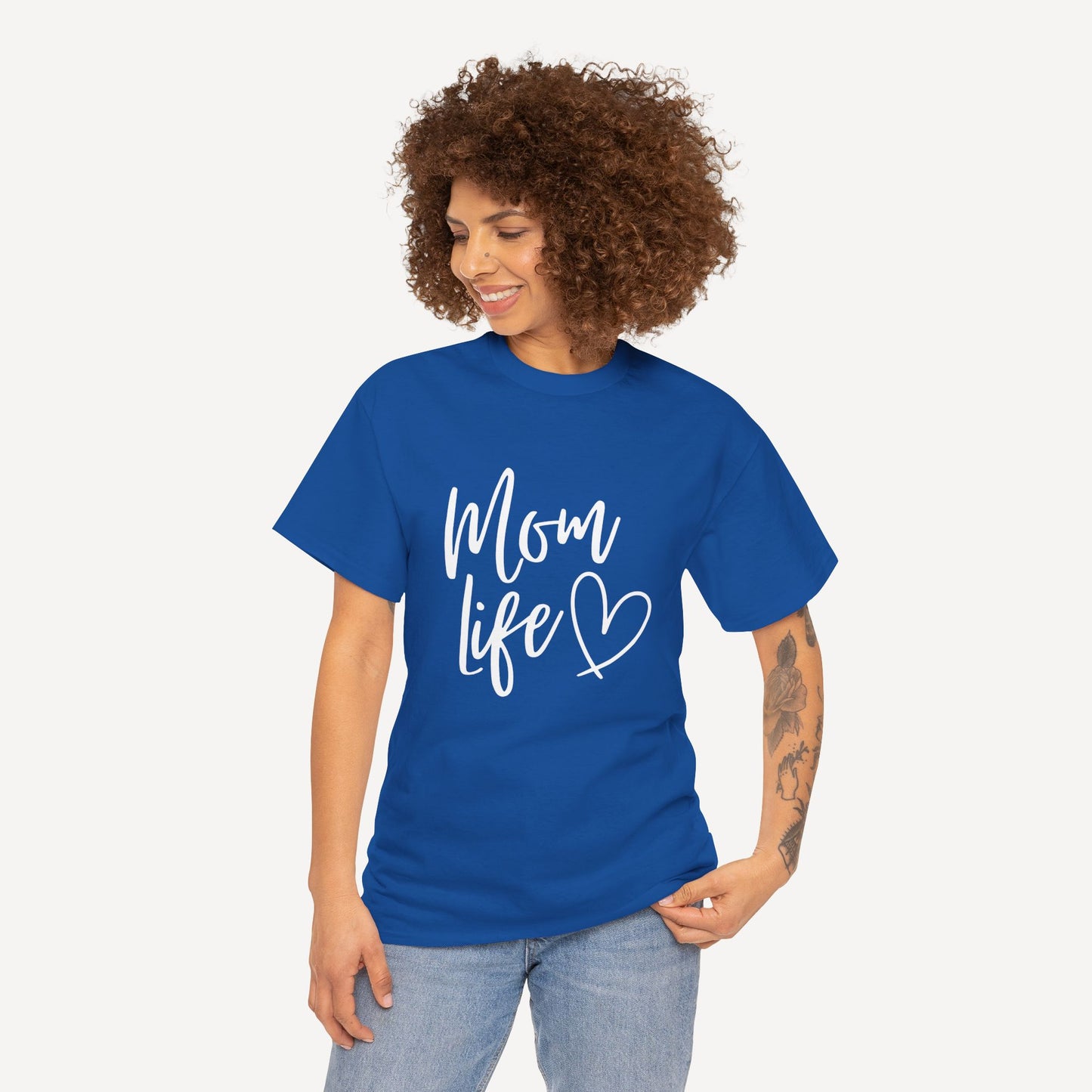 Mom Life - Funny Mom T-Shirt - Women's Unisex Cotton T-Shirt Graphic Printed Design Casual Short Sleeve Tee Tops