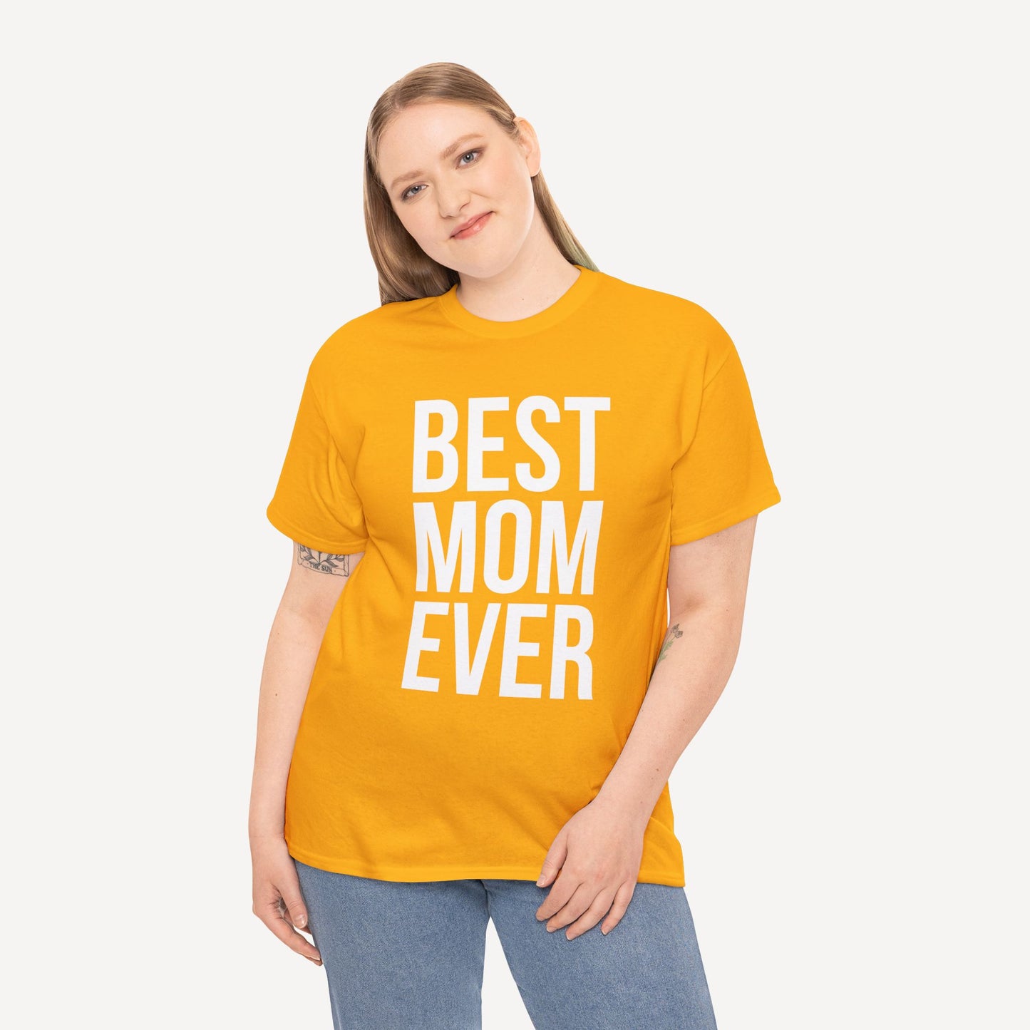 BEST MOM EVER - Funny Mom T-Shirt - Women's Unisex Cotton T-Shirt Graphic Printed Design Casual Short Sleeve Tee Tops