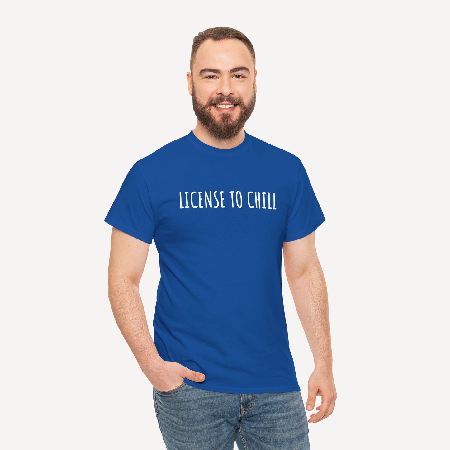 License to Chill - Funny Sayings for Men T-Shirts - Mens Unisex Cotton T-Shirt Graphic Printed Design Casual Short Sleeve Tee Tops