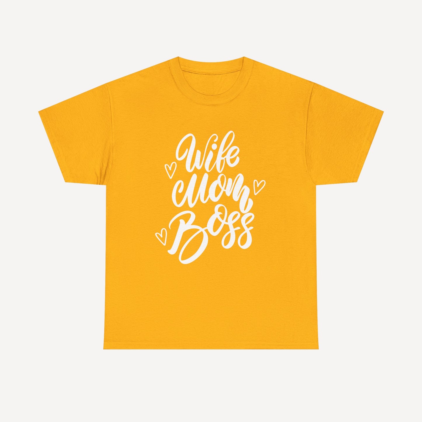 Wife. Mom. Boss. - Funny Mom T-Shirt - Women's Unisex Cotton T-Shirt Graphic Printed Design Casual Short Sleeve Tee Tops