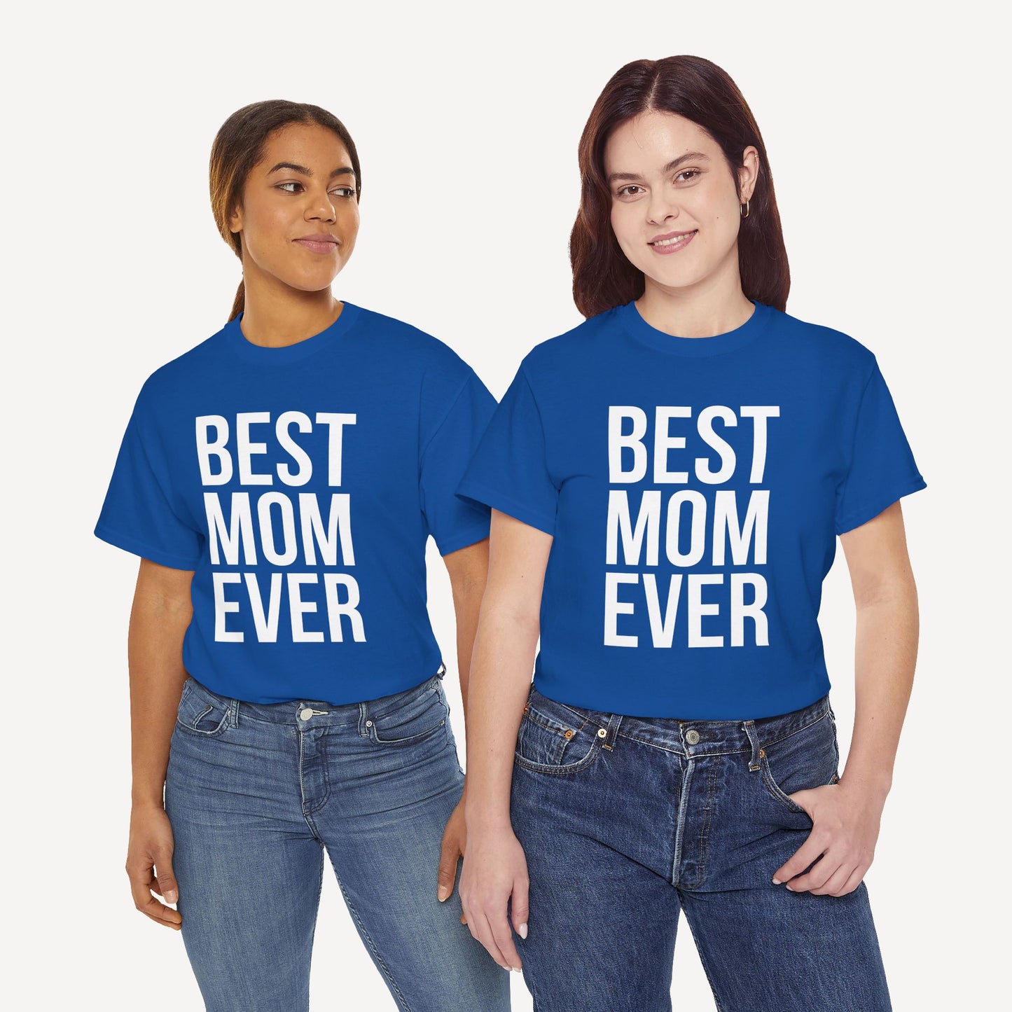 BEST MOM EVER - Funny Mom T-Shirt - Women's Unisex Cotton T-Shirt Graphic Printed Design Casual Short Sleeve Tee Tops