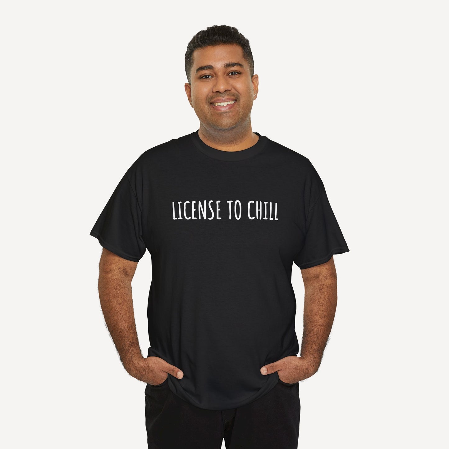 License to Chill - Funny Sayings for Men T-Shirts - Mens Unisex Cotton T-Shirt Graphic Printed Design Casual Short Sleeve Tee Tops