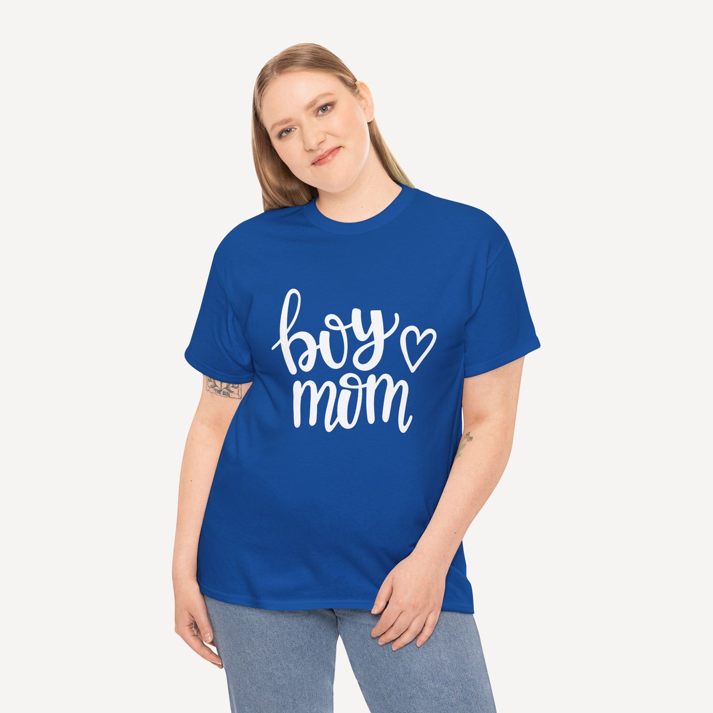 Boy Mom - Funny Mom T-Shirt - Women's Unisex Cotton T-Shirt Graphic Printed Design Casual Short Sleeve Tee Tops