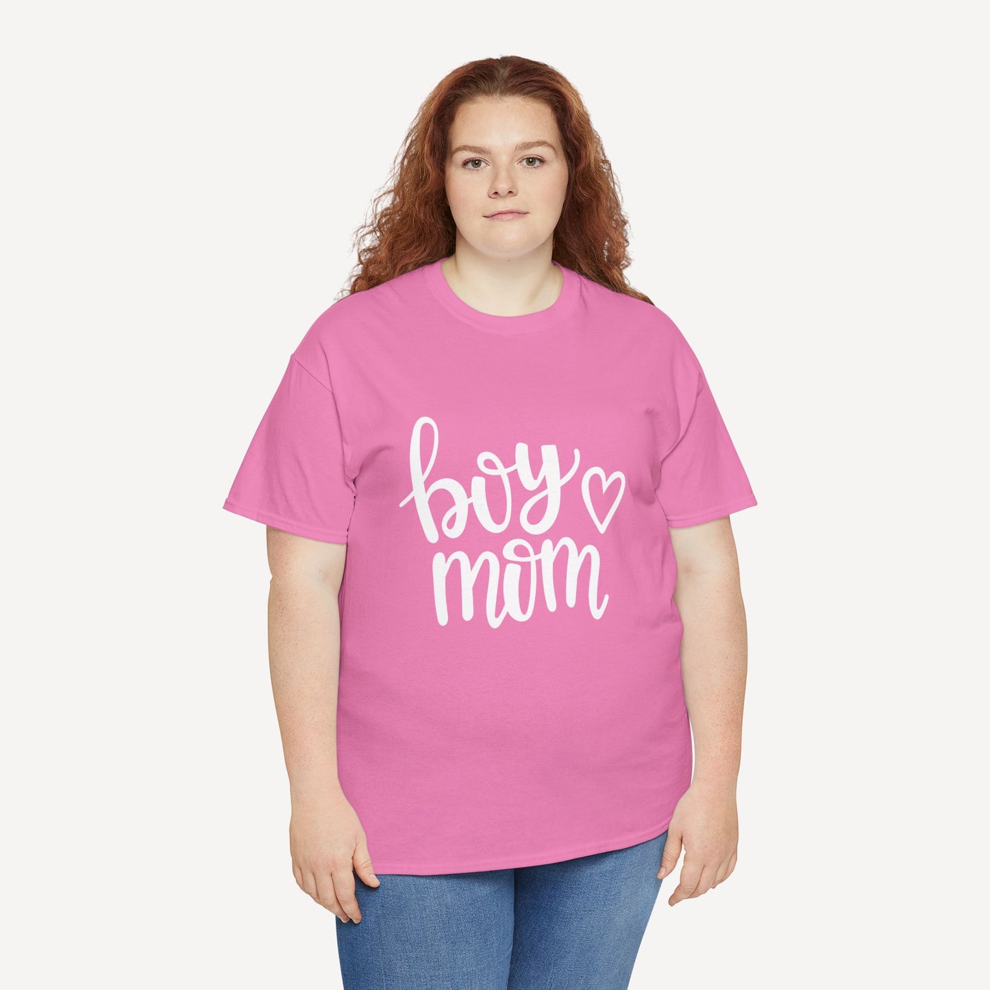 Boy Mom - Funny Mom T-Shirt - Women's Unisex Cotton T-Shirt Graphic Printed Design Casual Short Sleeve Tee Tops