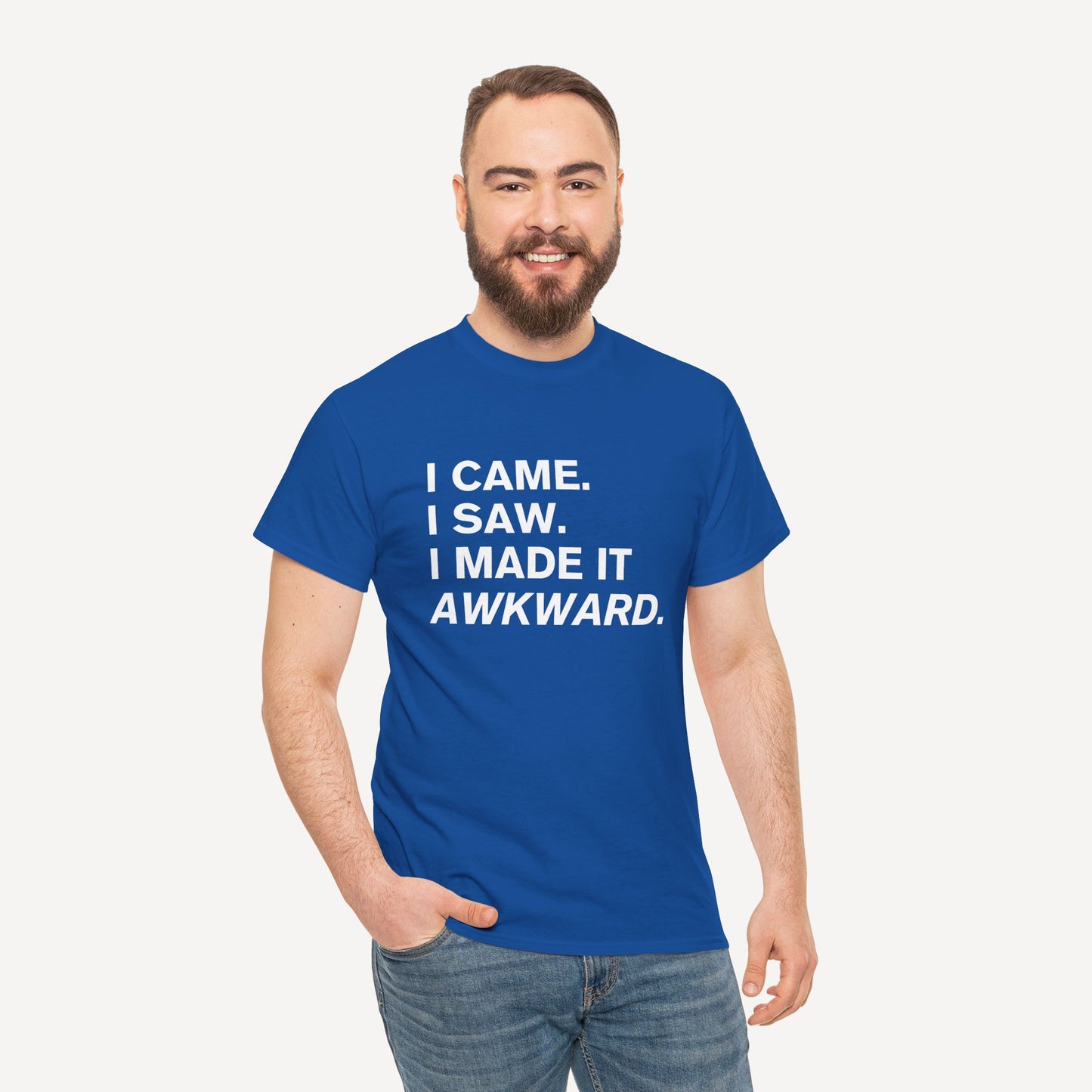 I Came. I Saw. I Made it Awkward. - Funny Sayings for Men T-Shirts - Mens Unisex Cotton T-Shirt Graphic Printed Design Casual Short Sleeve Tee Tops
