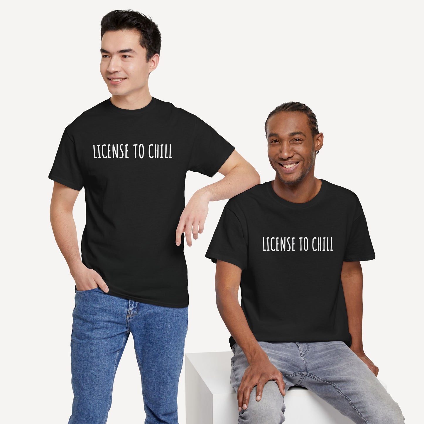 License to Chill - Funny Sayings for Men T-Shirts - Mens Unisex Cotton T-Shirt Graphic Printed Design Casual Short Sleeve Tee Tops