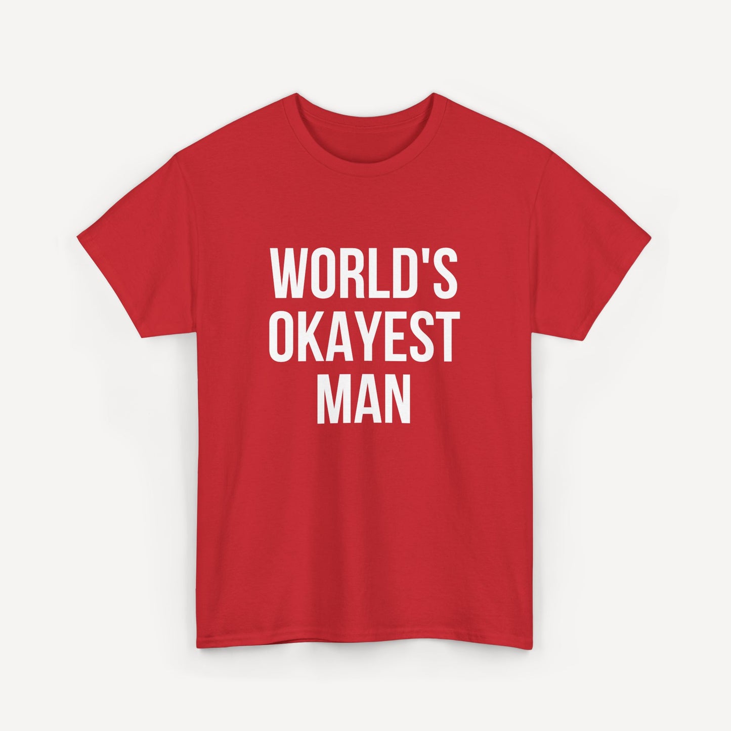 World's Okayest Man - Funny Sayings for Men T-Shirts - Mens Unisex Cotton T-Shirt Graphic Printed Design Casual Short Sleeve Tee Tops
