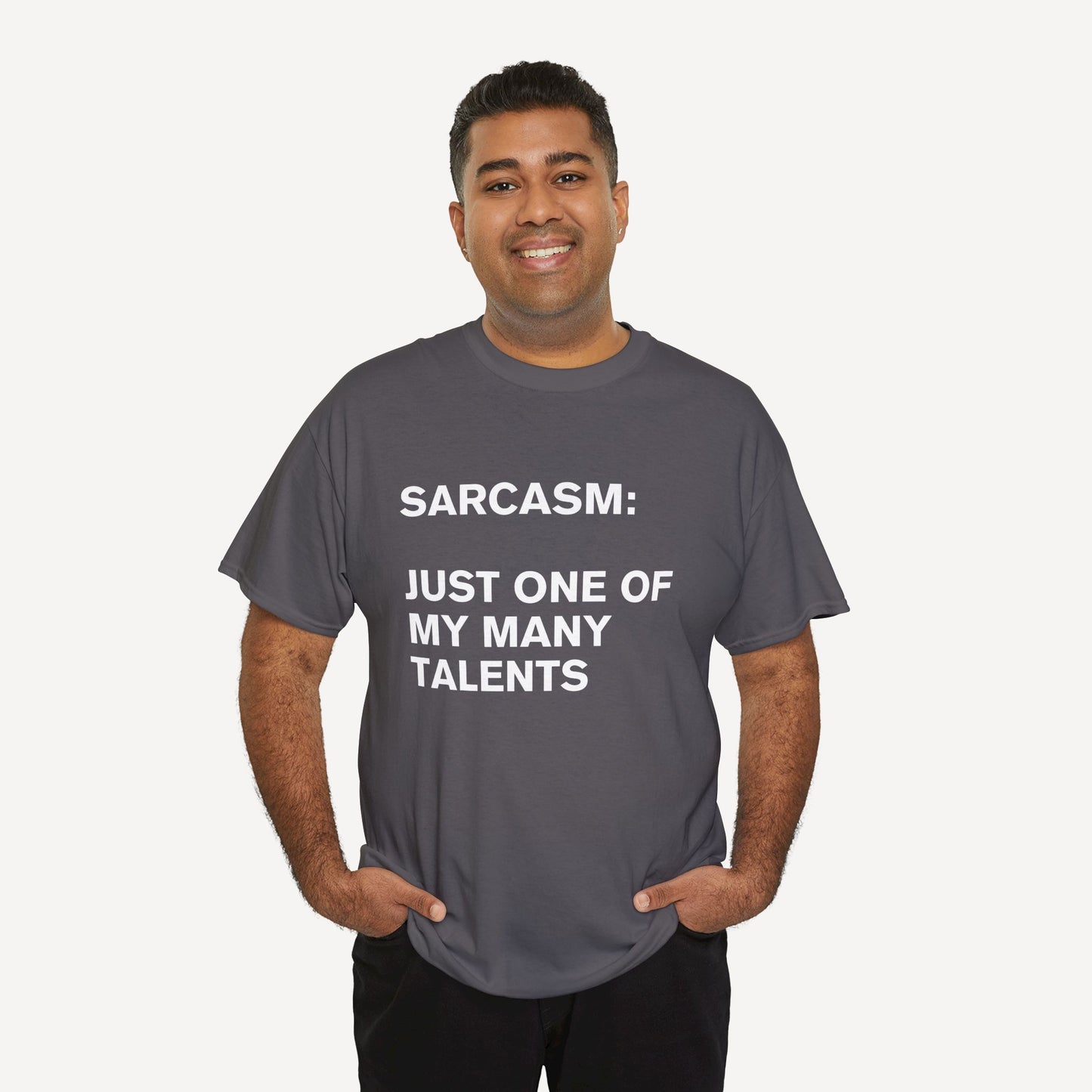 Sarcasm, Just One of My Many Talents - Funny Sayings for Men T-Shirts - Mens Unisex Cotton T-Shirt Graphic Printed Design Casual Short Sleeve Tee Tops