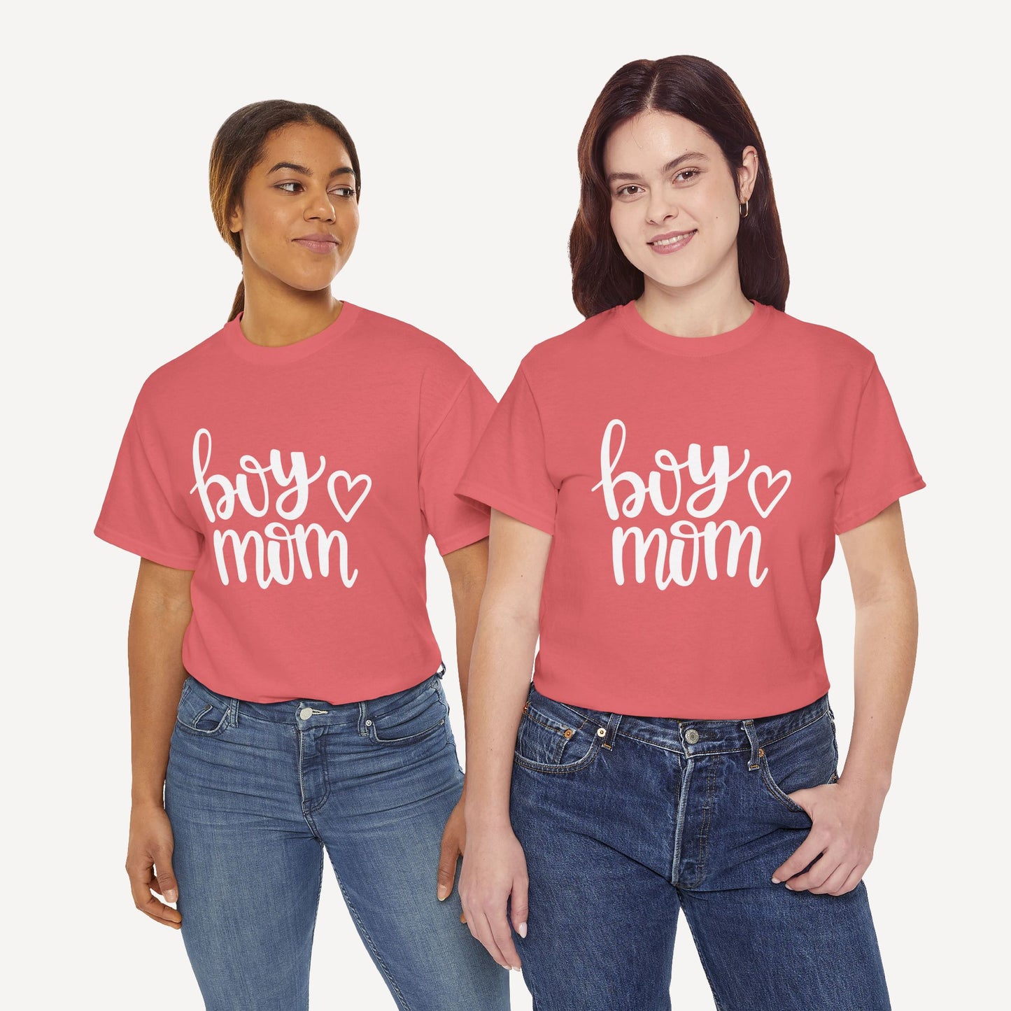 Boy Mom - Funny Mom T-Shirt - Women's Unisex Cotton T-Shirt Graphic Printed Design Casual Short Sleeve Tee Tops
