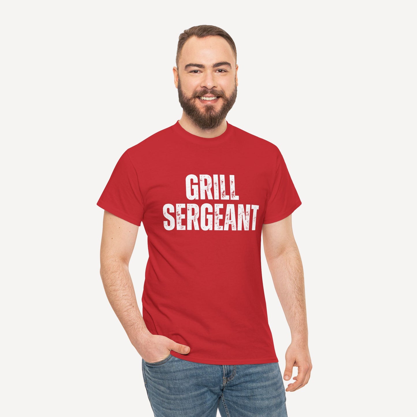 Grill Sergeant - Funny Sayings for Men T-Shirts - Mens Unisex Cotton T-Shirt Graphic Printed Design Casual Short Sleeve Tee Tops