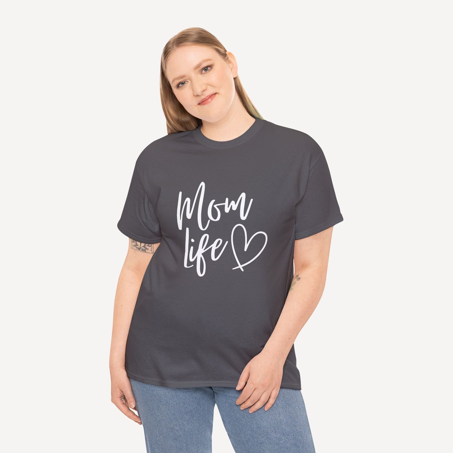 Mom Life - Funny Mom T-Shirt - Women's Unisex Cotton T-Shirt Graphic Printed Design Casual Short Sleeve Tee Tops