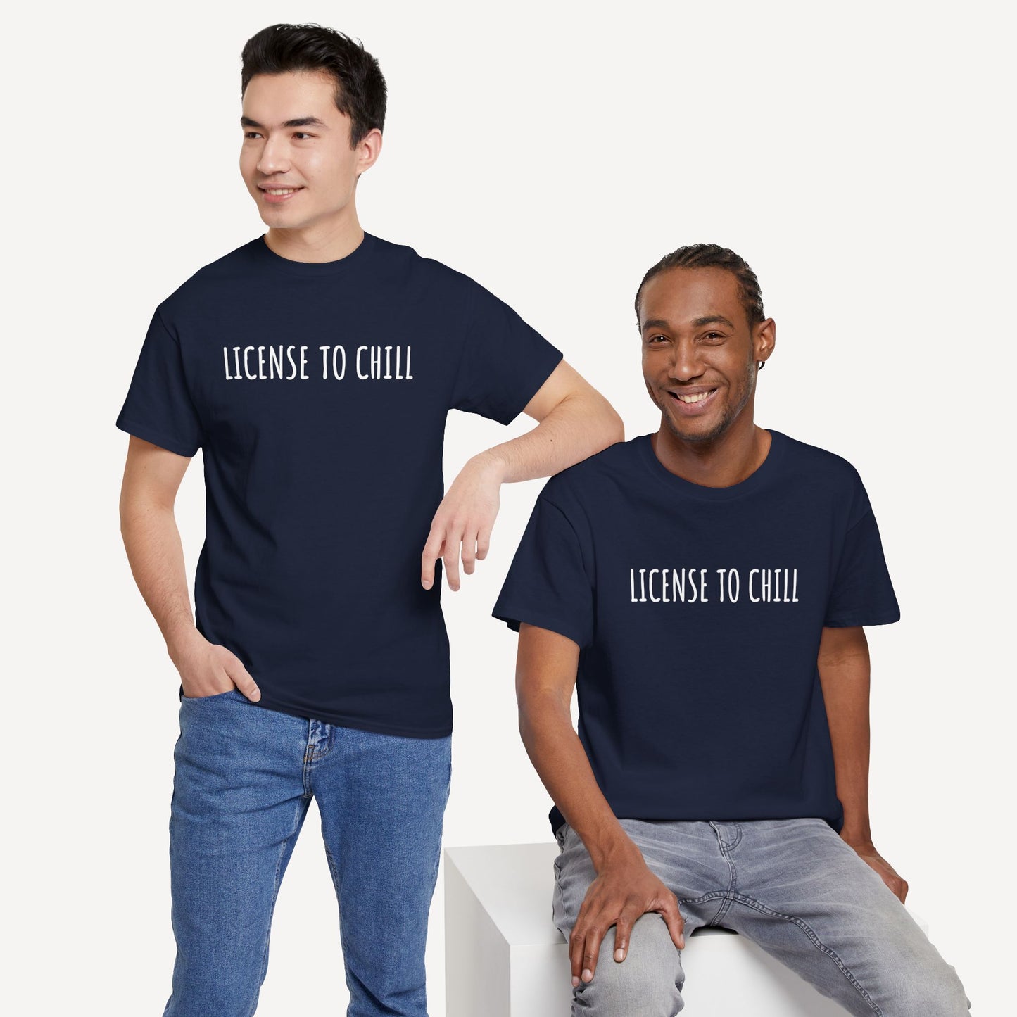 License to Chill - Funny Sayings for Men T-Shirts - Mens Unisex Cotton T-Shirt Graphic Printed Design Casual Short Sleeve Tee Tops
