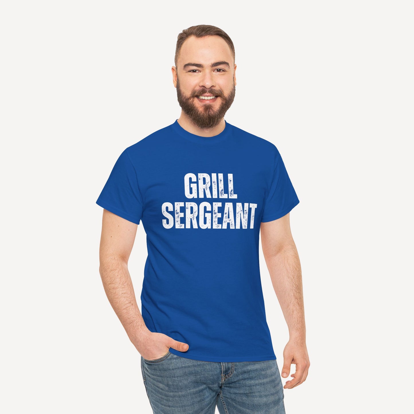 Grill Sergeant - Funny Sayings for Men T-Shirts - Mens Unisex Cotton T-Shirt Graphic Printed Design Casual Short Sleeve Tee Tops
