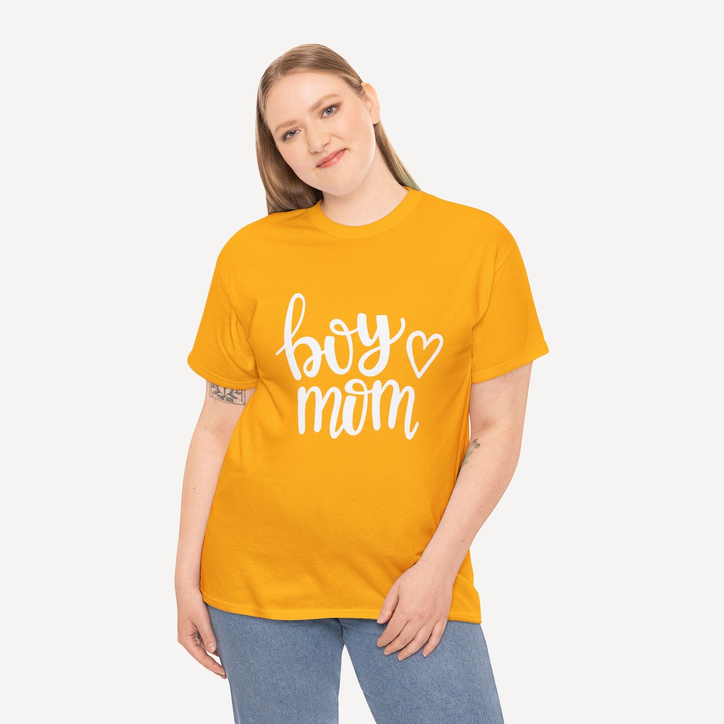 Boy Mom - Funny Mom T-Shirt - Women's Unisex Cotton T-Shirt Graphic Printed Design Casual Short Sleeve Tee Tops