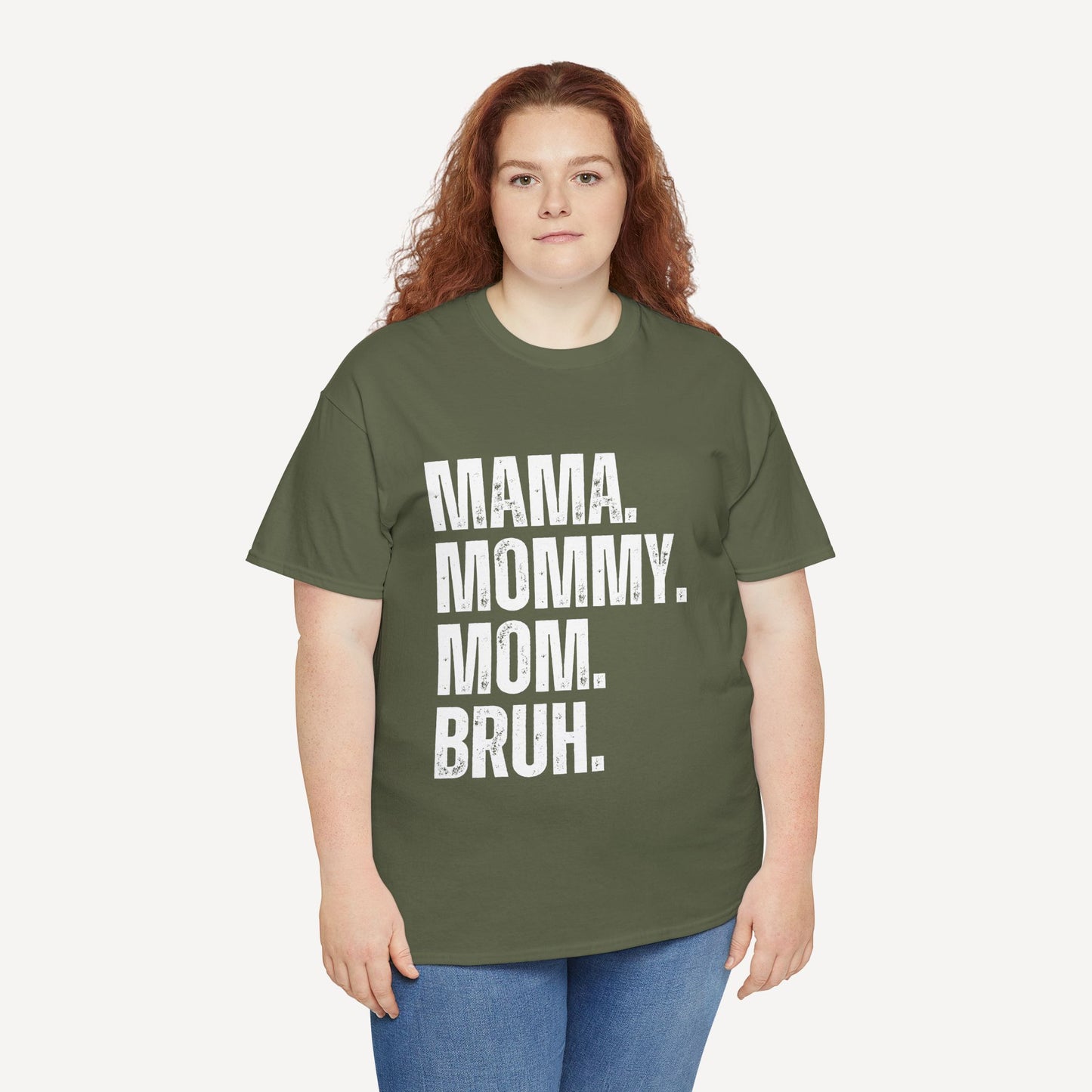 Mama. Mommy. Mom. Bruh. - Funny Mom T-Shirt - Women's Unisex Cotton T-Shirt Graphic Printed Design Casual Short Sleeve Tee Tops