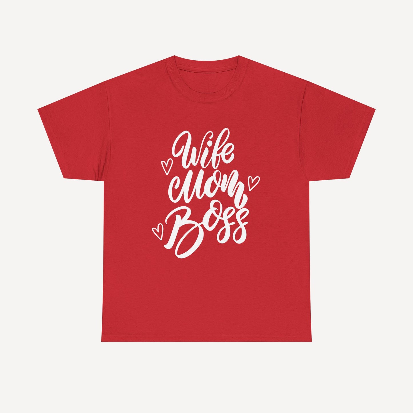 Wife. Mom. Boss. - Funny Mom T-Shirt - Women's Unisex Cotton T-Shirt Graphic Printed Design Casual Short Sleeve Tee Tops