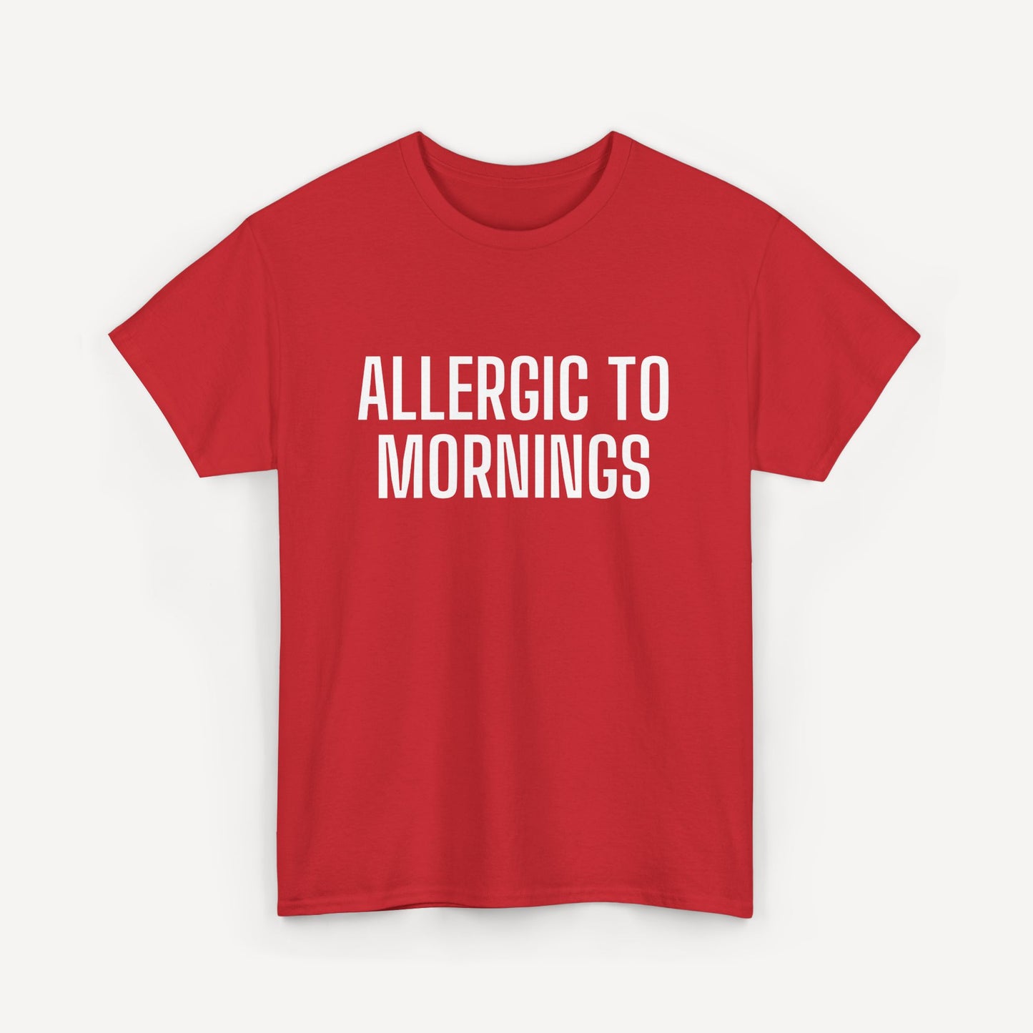 Allergic to Mornings - Funny Sayings for Men T-Shirts - Mens Unisex Cotton T-Shirt Graphic Printed Design Casual Short Sleeve Tee Tops